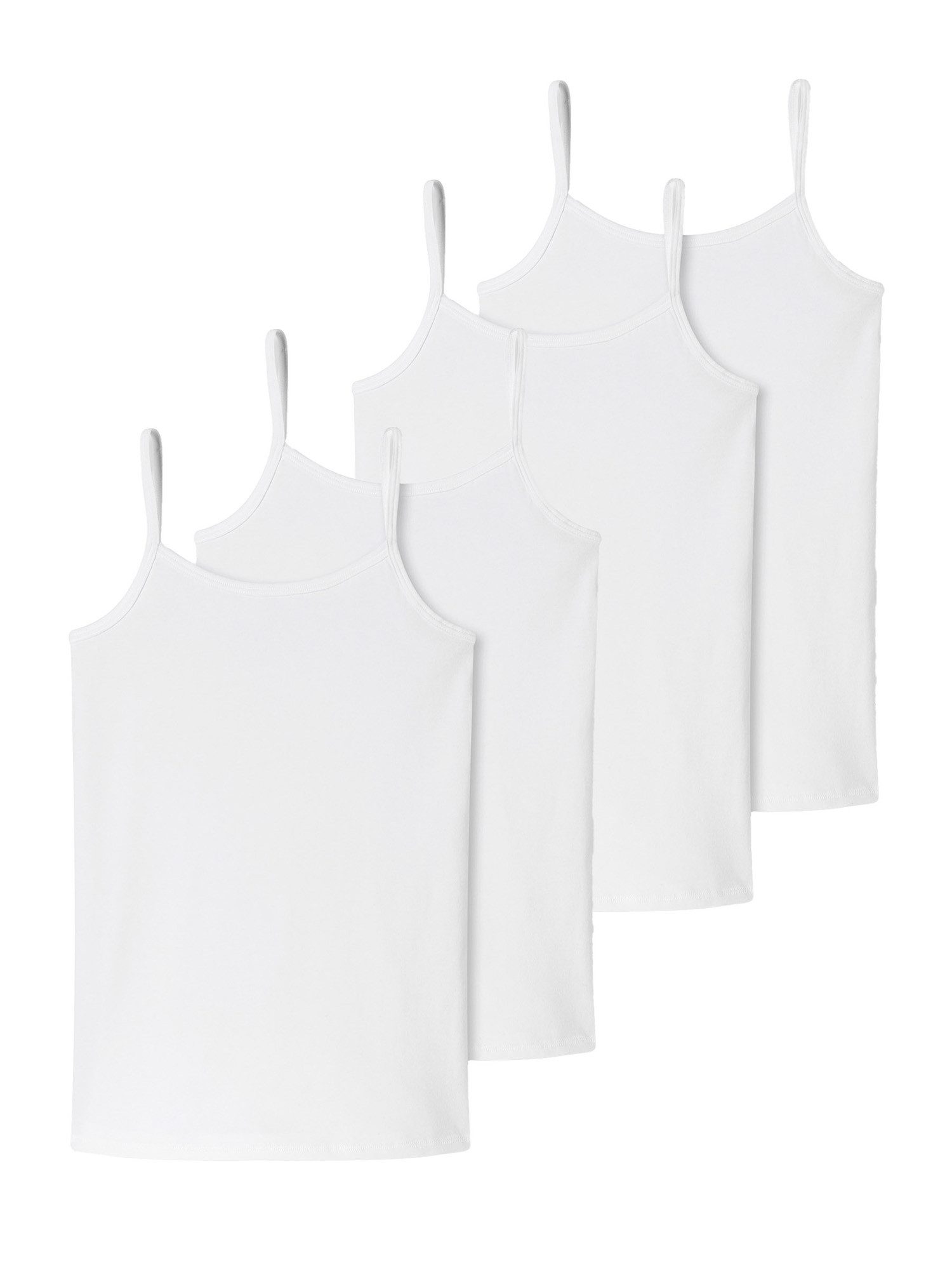 Schiesser Spaghettitop 95/5 Organic Cotton (4-tlg) schmale träger Spaghetti-top