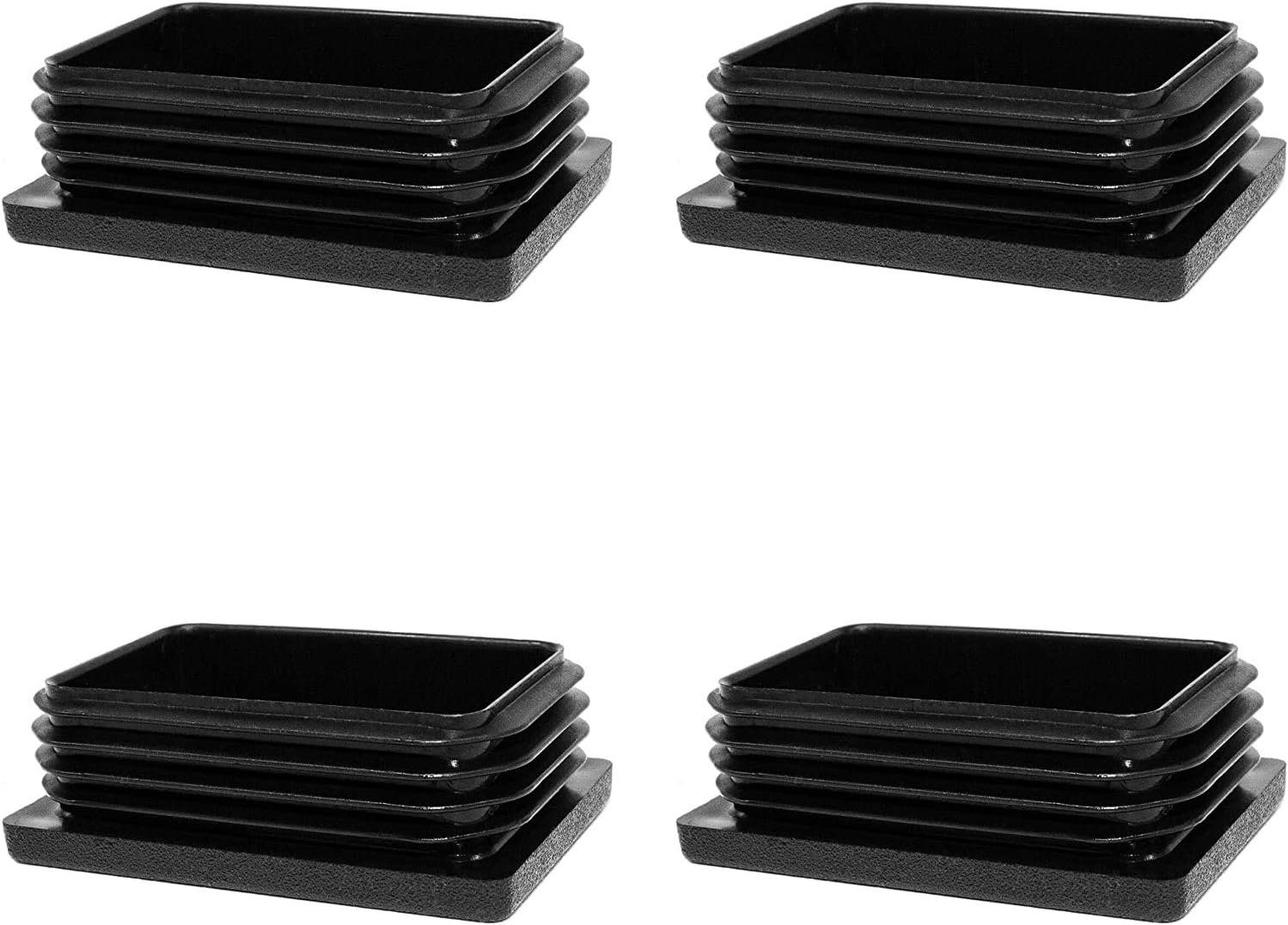 Enkotrade Endkappe Lamellenstopfen rechteckig, (4-St), Schwarz, rechteckig, 20 x 15 mm, UV-beständig. Made in Germany