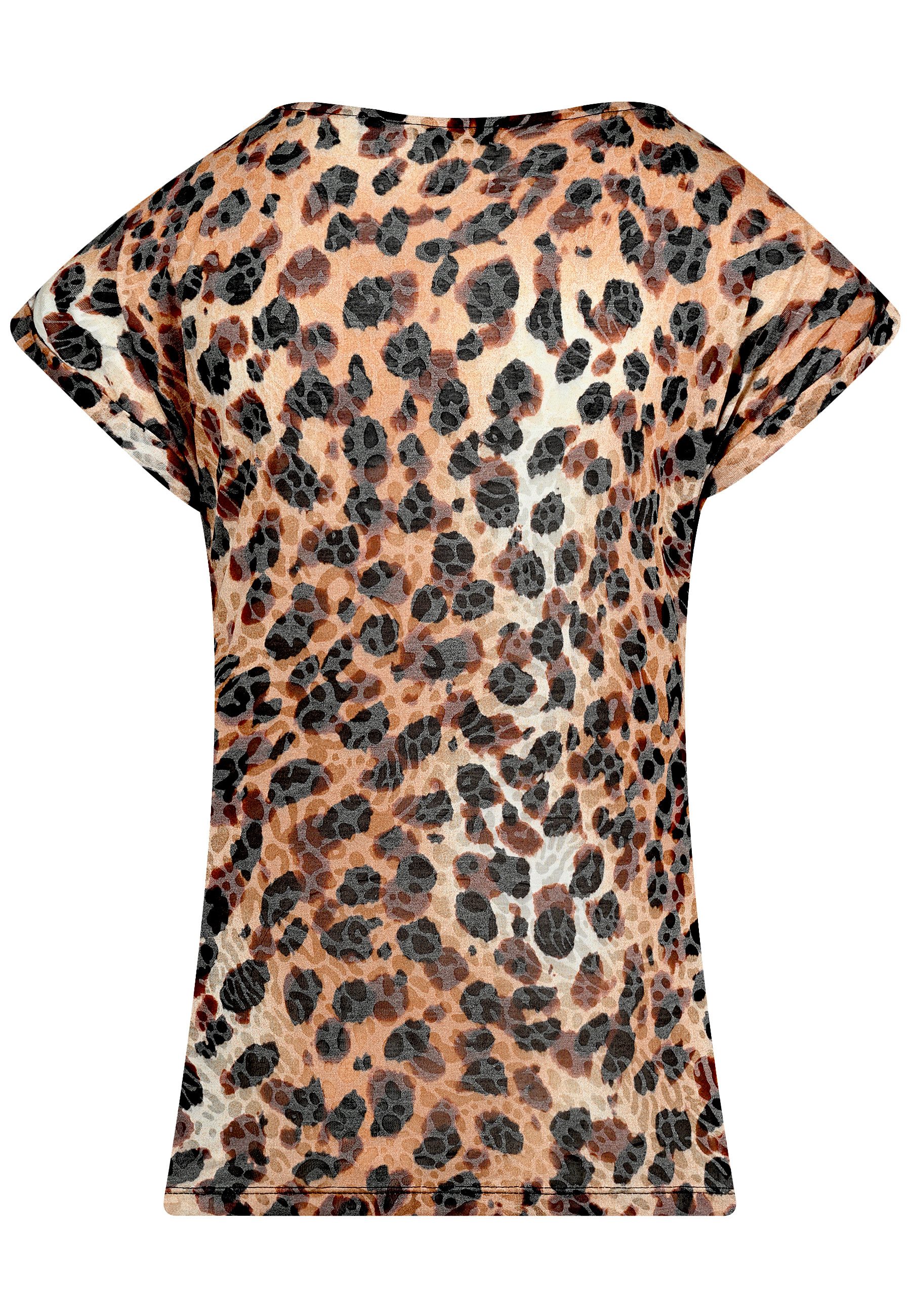 BICALLA T-Shirt Shirt mit Leo-Muster in Schwarz/Beige (1-tlg) günstig online kaufen