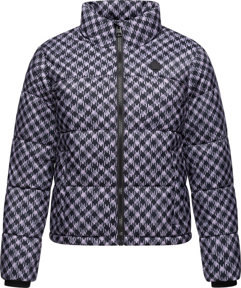 Ragwear Winterjacke Serah Print wasserdichte Winter Steppjacke mit Hahnentritt Muster