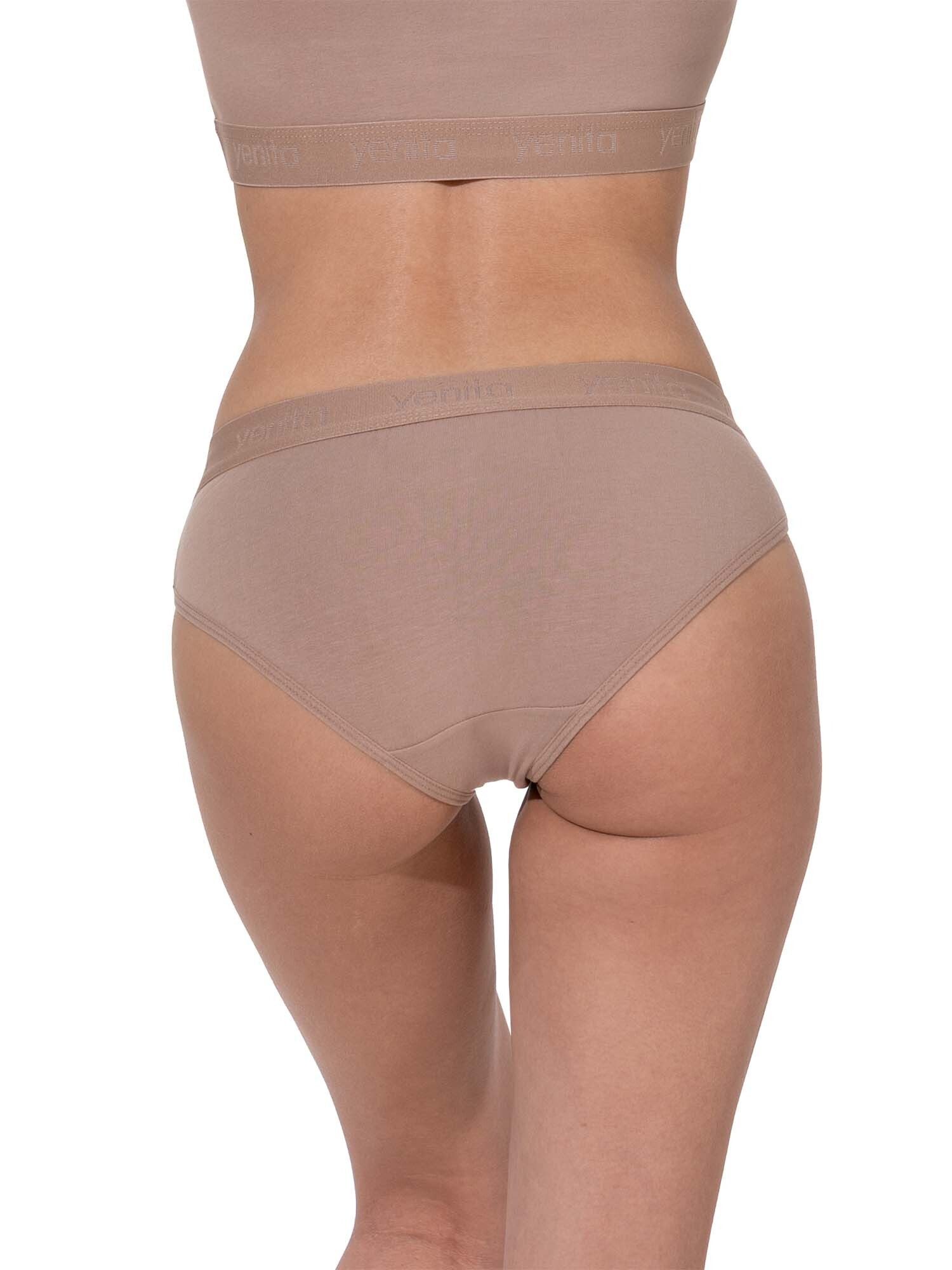 Yenita® Bikinislip Damen Slips mit elastischem Logobund (3-St) in angenehmer Baumwoll-Stretchqualität