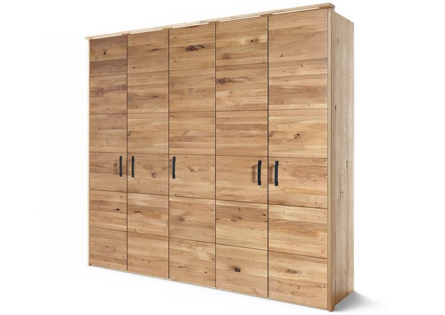 Massivmoebel24 Kleiderschrank #100 (5-türig Wildeiche 242x60x219 natur geöl günstig online kaufen
