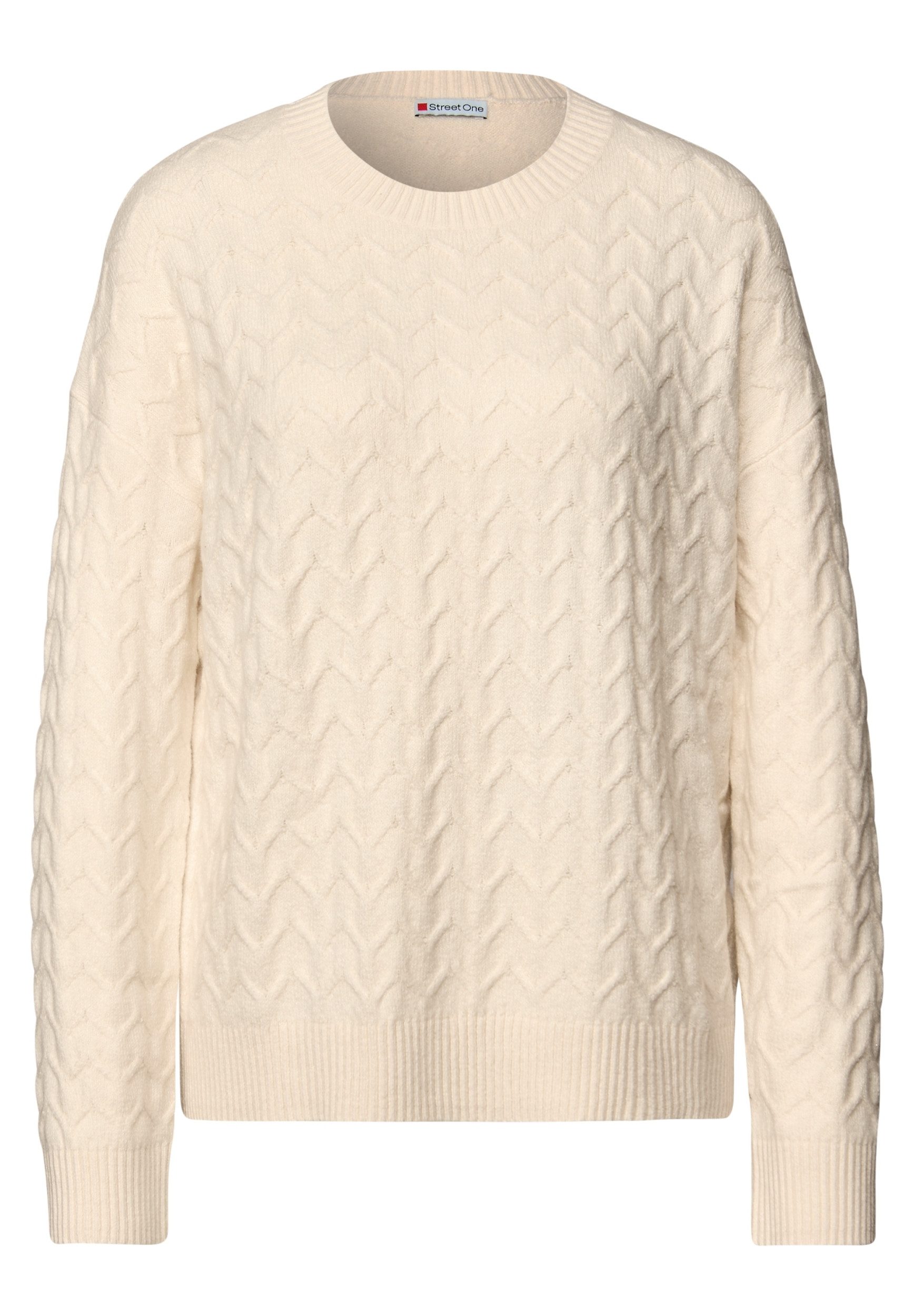 STREET ONE Strickpullover - modischer Zopfstrick Pullover günstig online kaufen