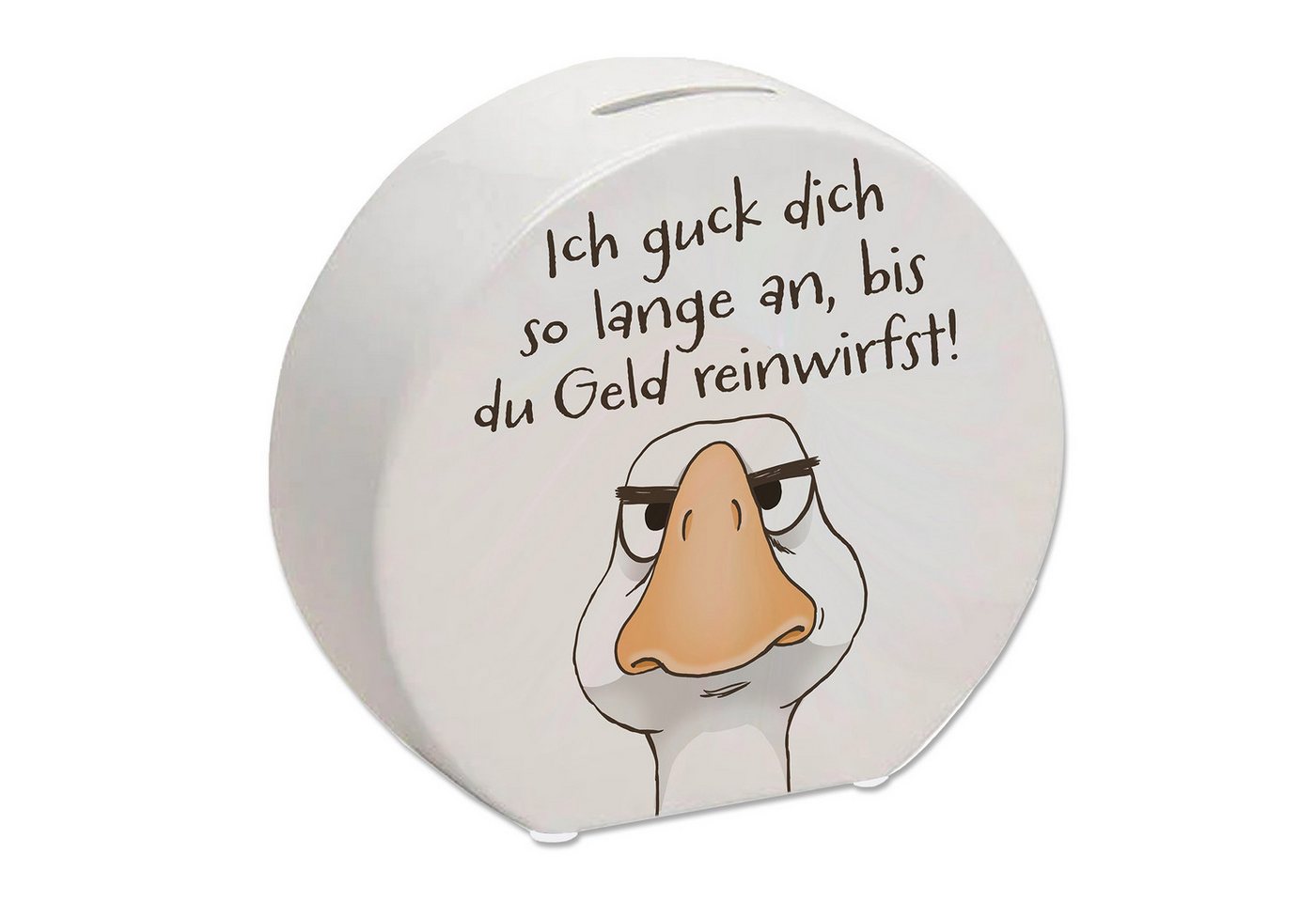 speecheese Spardose Gilbert die Gans Spardose mit Spruch Anstarren bis Geld fließt