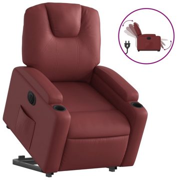 vidaXL Sessel Relaxsessel mit Aufstehhilfe Elektrisch Weinrot Kunstleder (1-St)