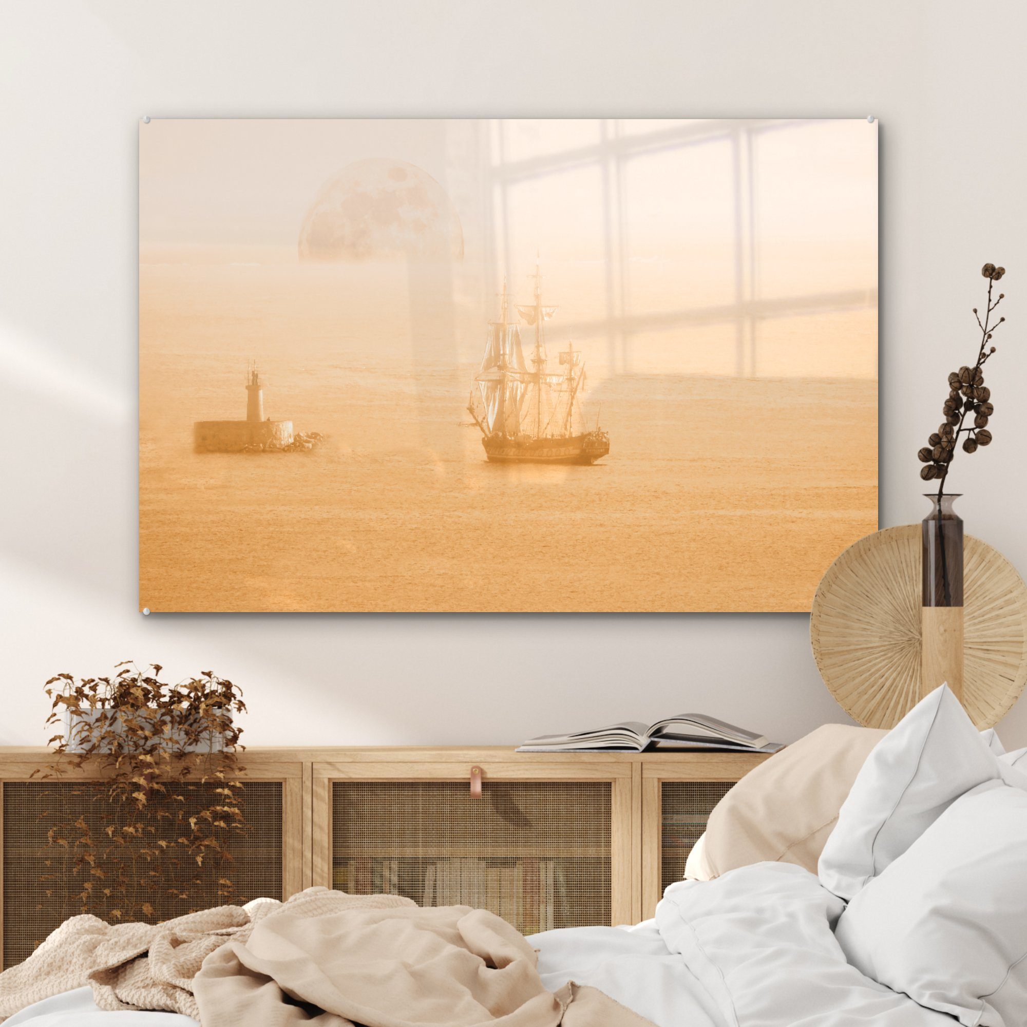 Acrylglasbild Nebel, & Acrylglasbilder St), Schlafzimmer Galeone MuchoWow im Wohnzimmer (1