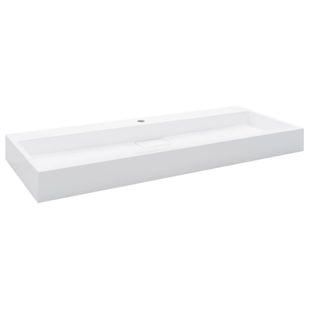 vidaXL Waschbecken Waschbecken 120 x 46 x 11 cm Mineralguss/Marmorguss Weiß