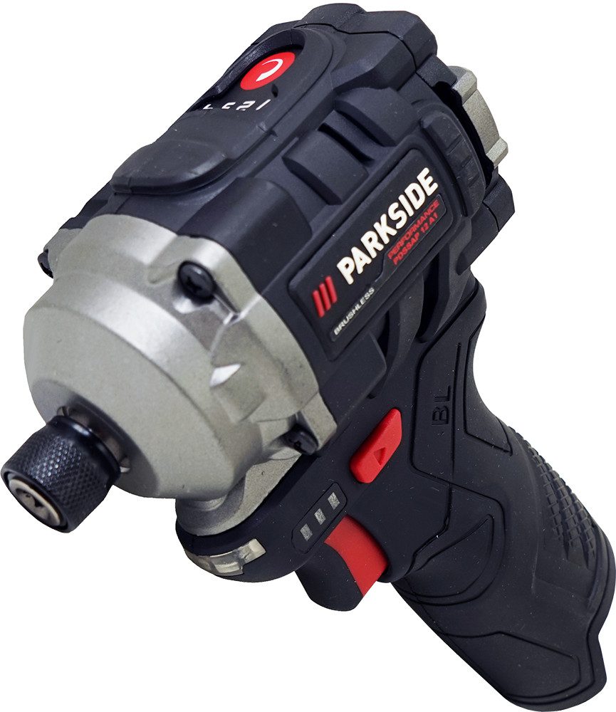 PARKSIDE PERFORMANCE® Drehschlagschrauber 1/4" 12V Schlagschrauber PDSSAP 12 (ohne Akku), 4 vorwählbare Drehmomentstufen mit LED-Anzeige des eingestellten Werts