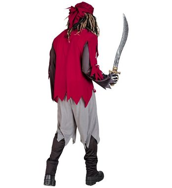 Widmann S.r.l. Vampir-Kostüm Skelett Pirat Kostüm für Herren, Schwarz Rot - Ha