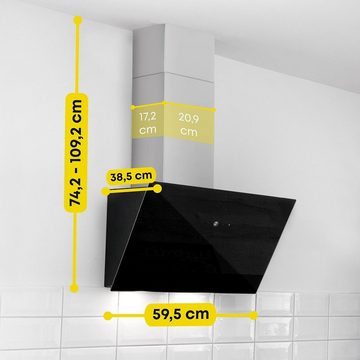 BOMANN Kopffreihaube DU 7606.1 G, Dunstabzugshaube 60cm m. bürstenlosem DC-Moter