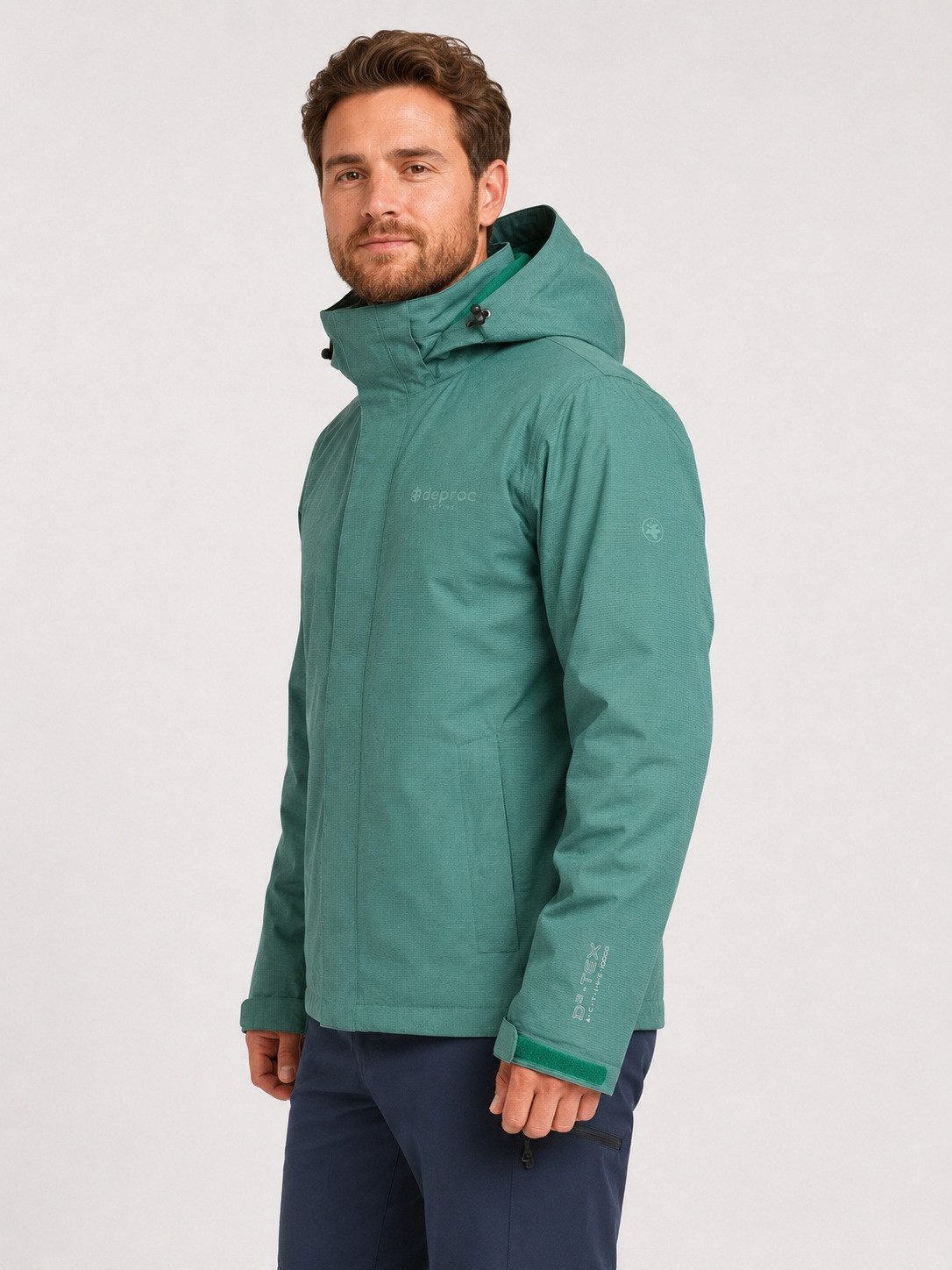 DEPROC Active Outdoorjacke LAVAL MEN CS Funktionsjacke, Wanderjacke, Regenjacke abnehmbare Kapuze