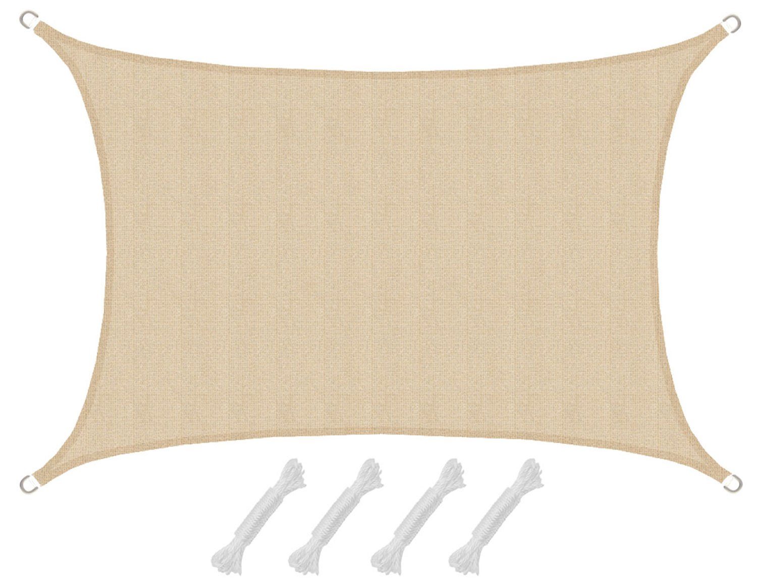 Sonnensegel mit UV Schutz - 4 x 3 m Winddurchlässig für Garten, Terrasse & Balkon