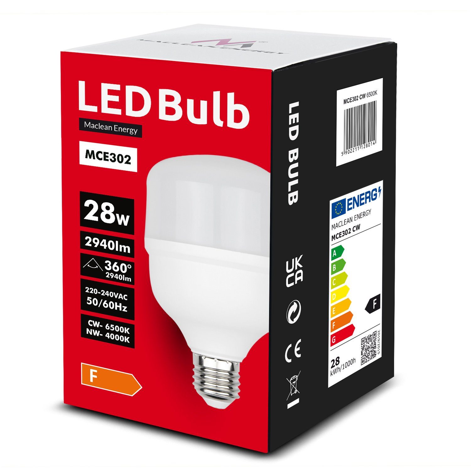 Maclean LED-Leuchtmittel MCE302 CW, E27, 1 St., Kaltweiß, LED-Glühbirne Kal günstig online kaufen