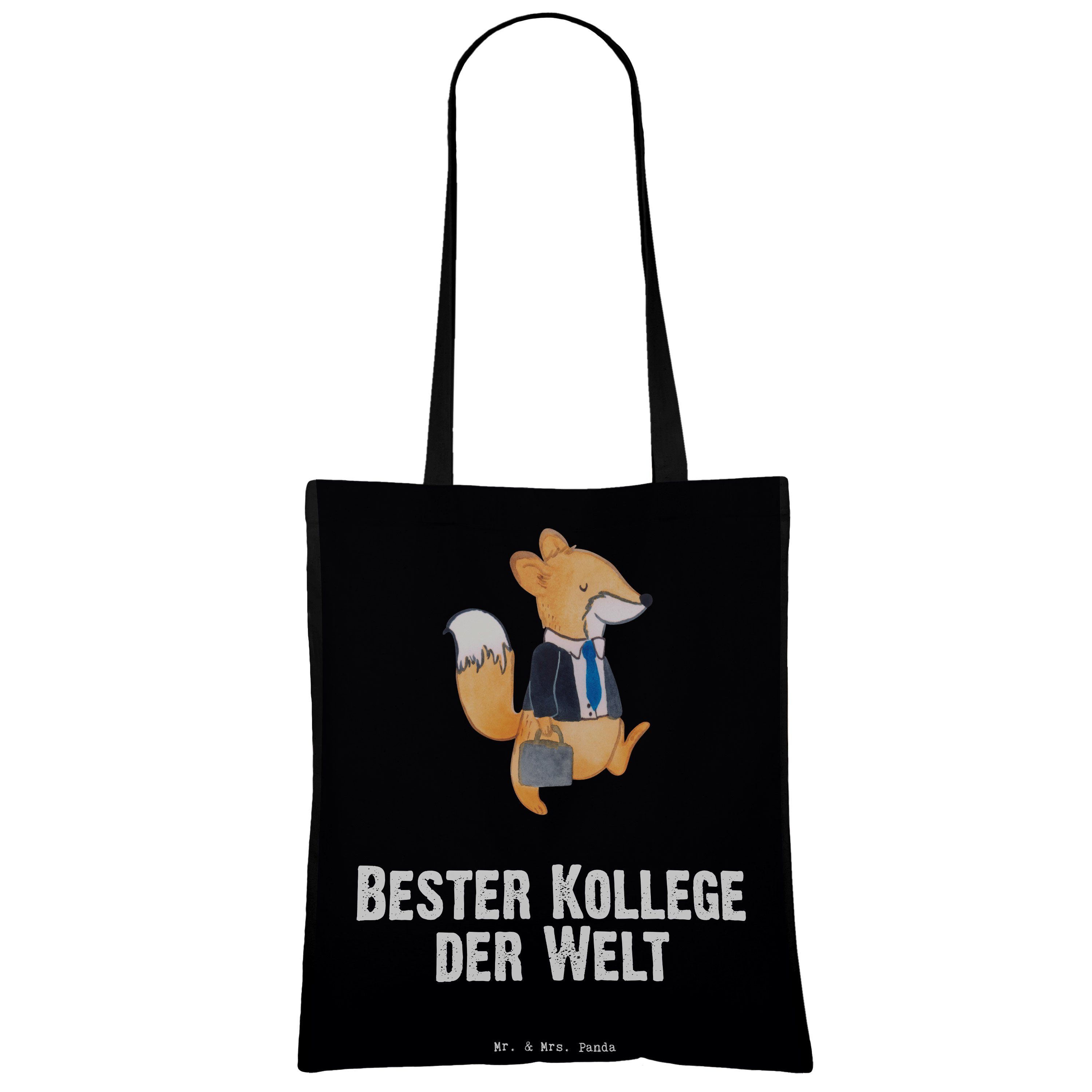 Welt Bester - Fuchs & Mrs. Mr. Schwarz Kollege Panda - Geschenk, Tragetasche der Abschiedsgeschenk (1-tlg)