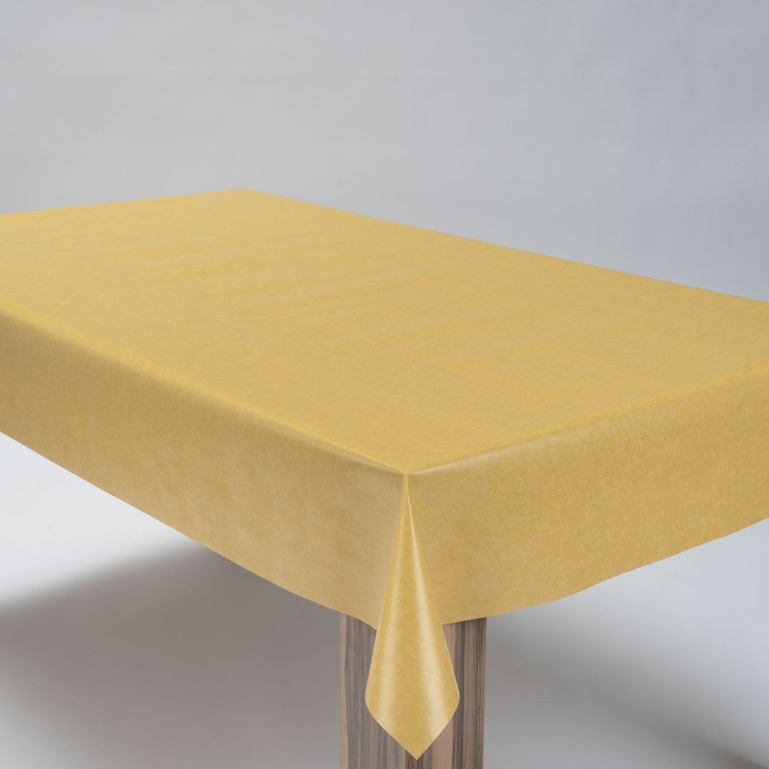 laro Tischdecke Wachstuchtischdecke Softline Senfgelb PVC Eckig