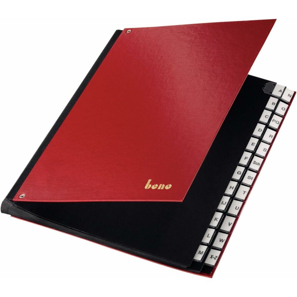 bene Fächermappe Pultordner A-Z rot