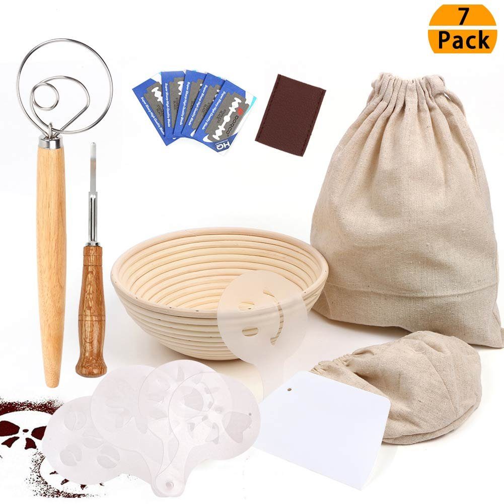 OSTWOLKE Gärkorb Расстойные корзины rund ø23cm Gärkorb zum Brotbacken Komplettes Gärkörb Set, (1-tlg)