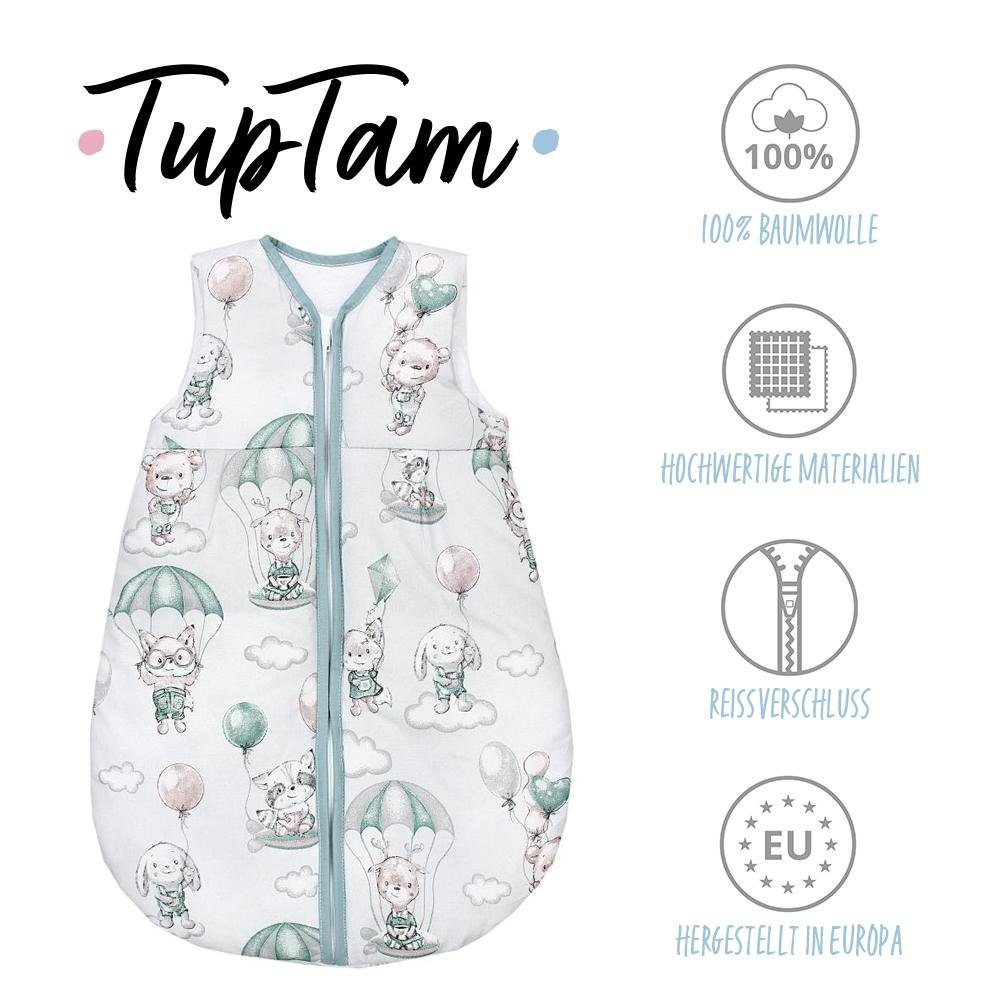 unisex TOG zertifiziert Babyschlafsack ärmellos Grün 2.5 OEKO- TupTam Fallschirmen / wattiert TEX Tiere mit