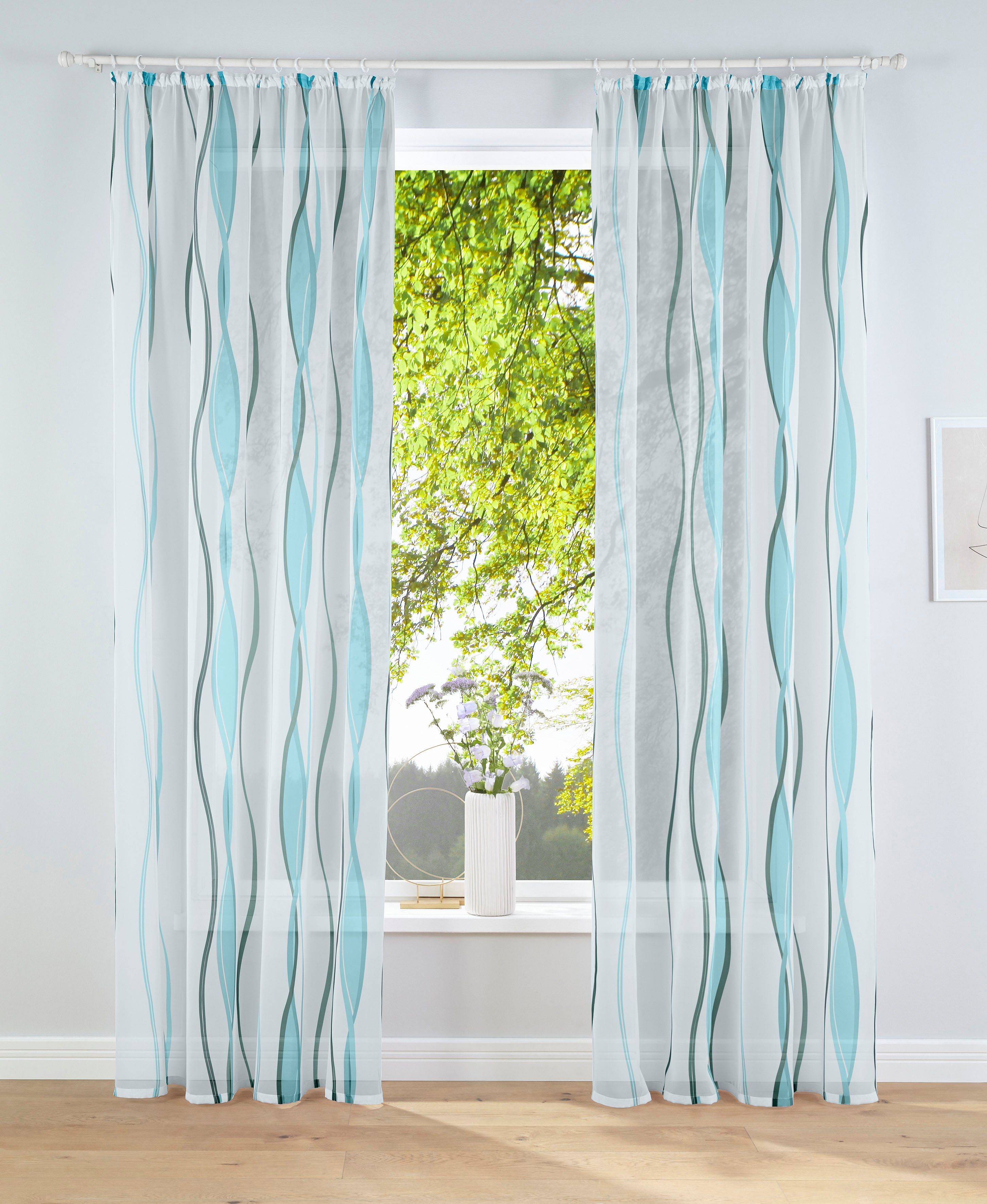 my home Gardine Dimona (2 St), Kräuselband, transparent, Voile, 2er-Set, Be günstig online kaufen