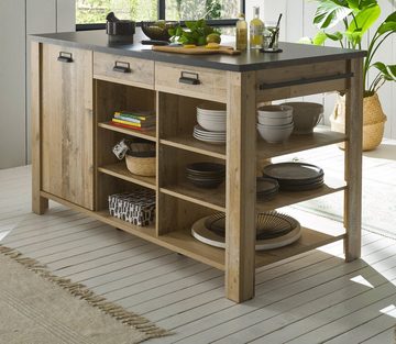 Furn.Design Küchenbuffet Stove (Küche in Used Wood, Schrank-Set 7-teilig) Soft-Close-Funktion, mit Insel