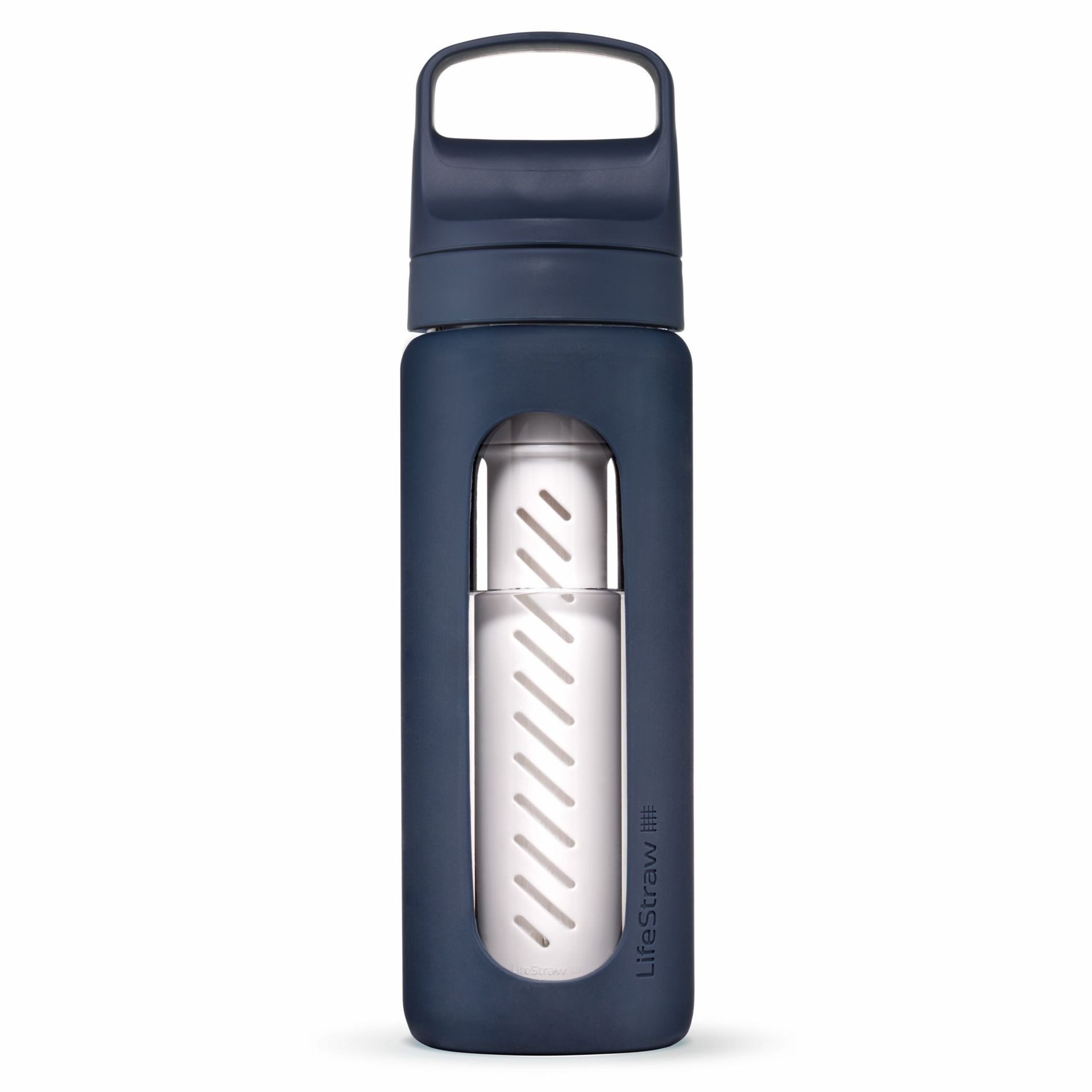LifeStraw Trinkflasche Go Glass mit Wasserfilter, Verschluss mit Silikonmundstück BPA frei