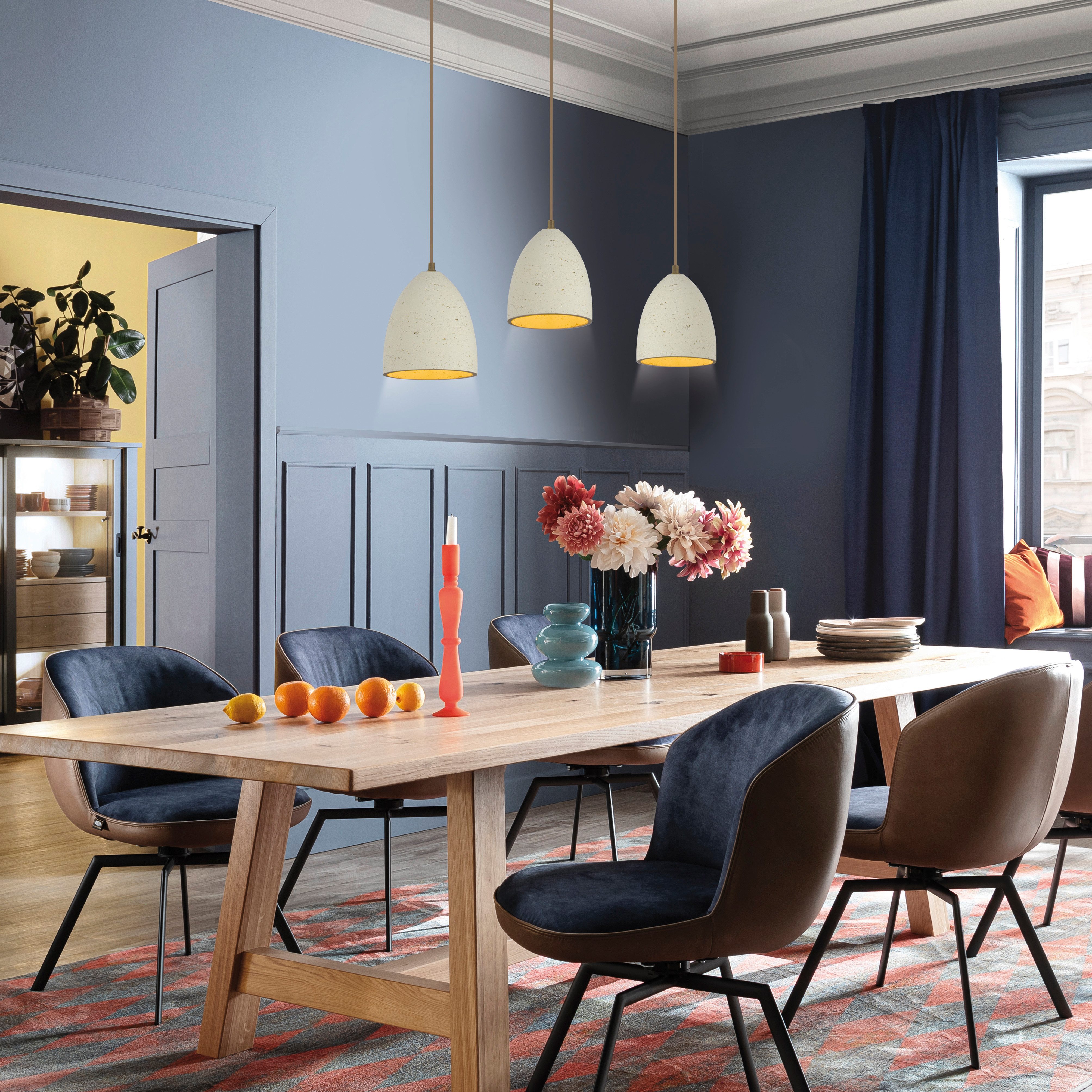 SCHÖNER WOHNEN-Kollektion LED Pendelleuchte TRAVENTA, ohne Leuchtmittel, SCHÖNER WOHNEN Kollektion, Travertinoptik, Downlight