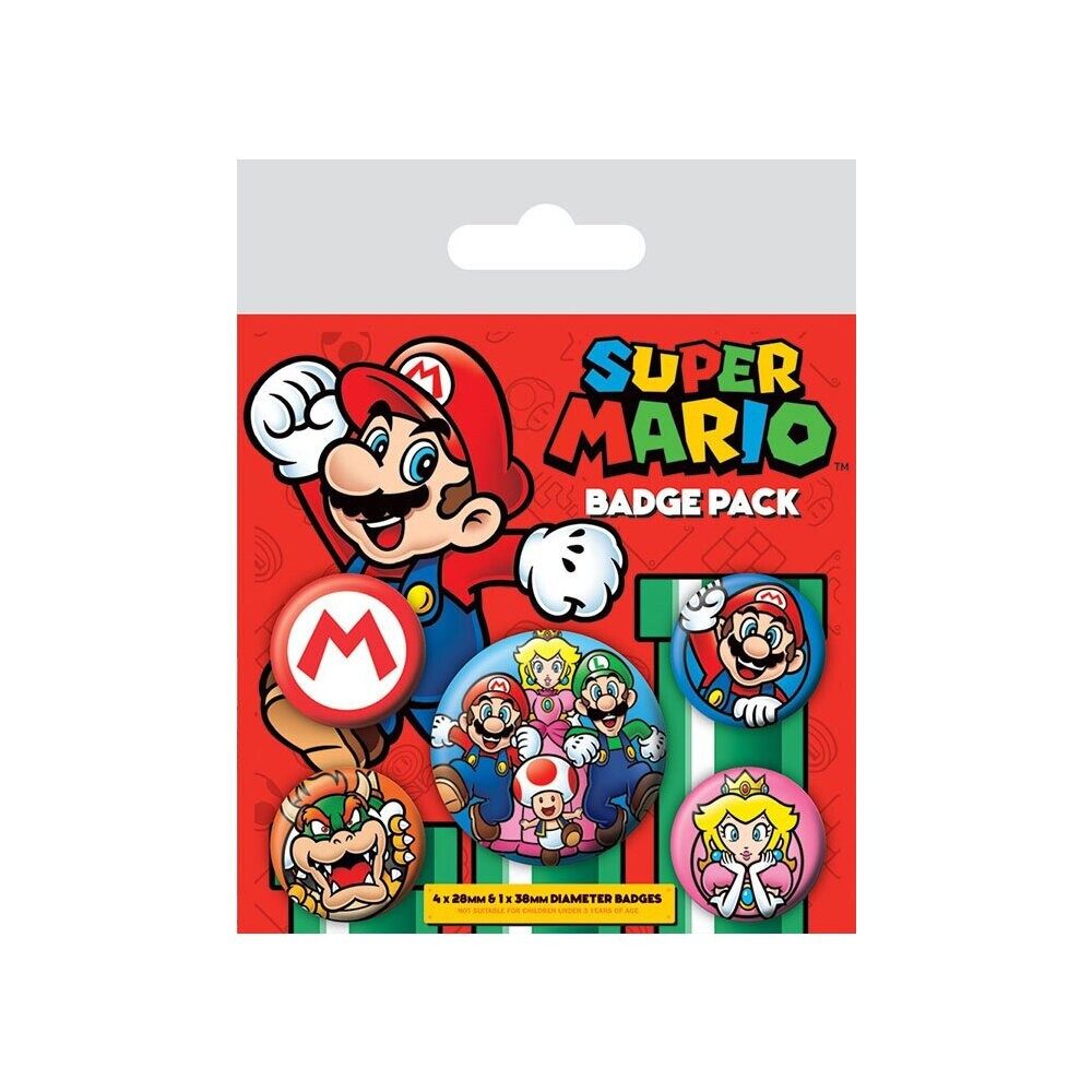 Pyramid International Anstecknadel Super Mario Ansteck-Buttons 5er-Pack