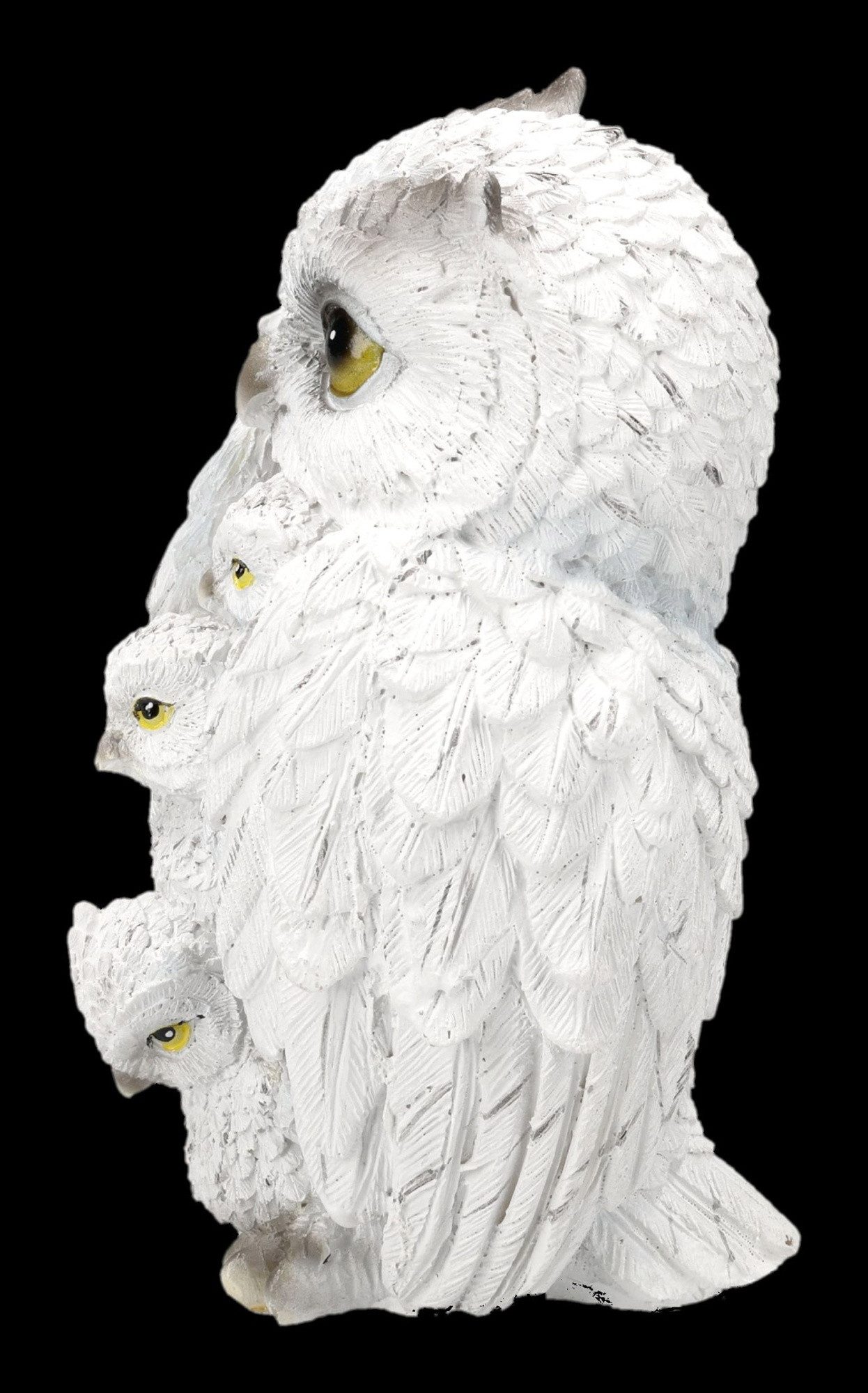 Figuren Shop GmbH Tierfigur Schneeeulen Figur – Eulenfamilie Statue Tierfigur Dekofigur 13 cm – Bild 4 von 5