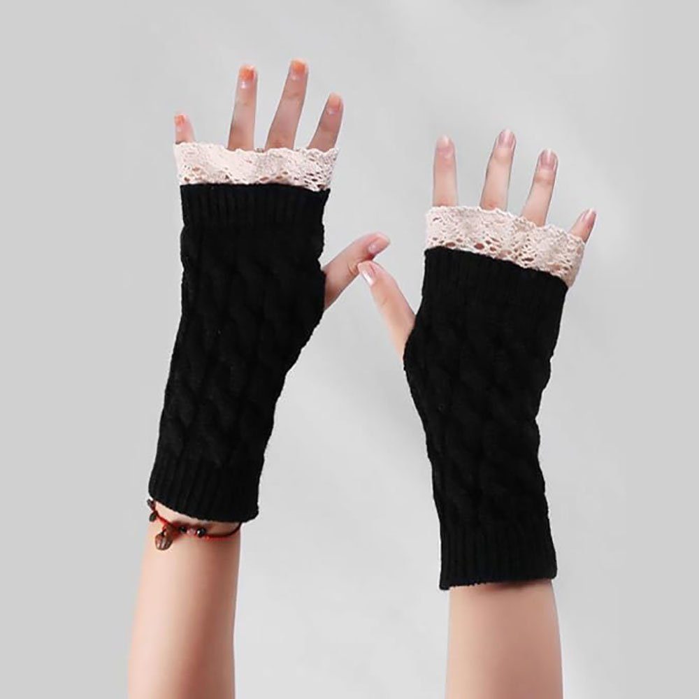 CTGtree Strickhandschuhe Damen Paar Handschuhe 3 Armstulpen