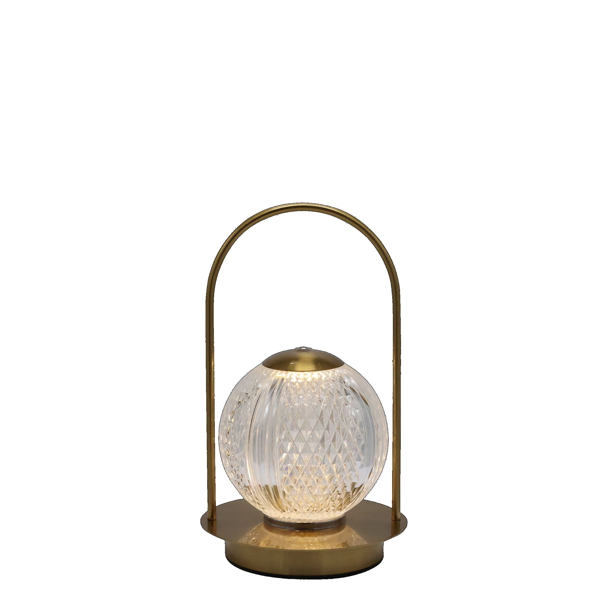 Vintagehaus LED Tischleuchte Tischlampe Helios Gold Metall