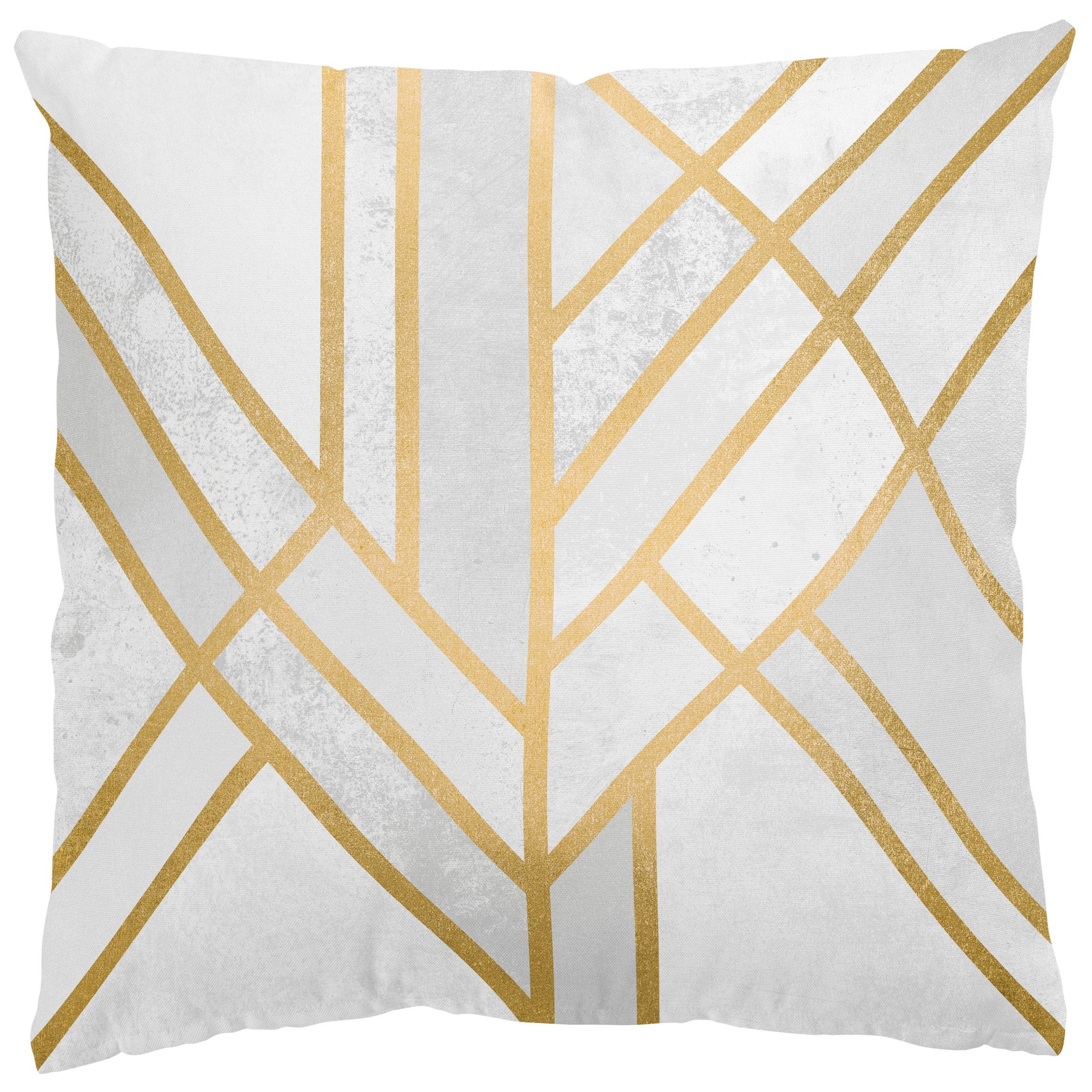 Bilderdepot24 Dekokissen drinnen / draußen Kissenhülle gold Muster Abstrakt, Bezug Aquarell mit / ohne Füllung Zierkissen Outdoor Sofa Bett