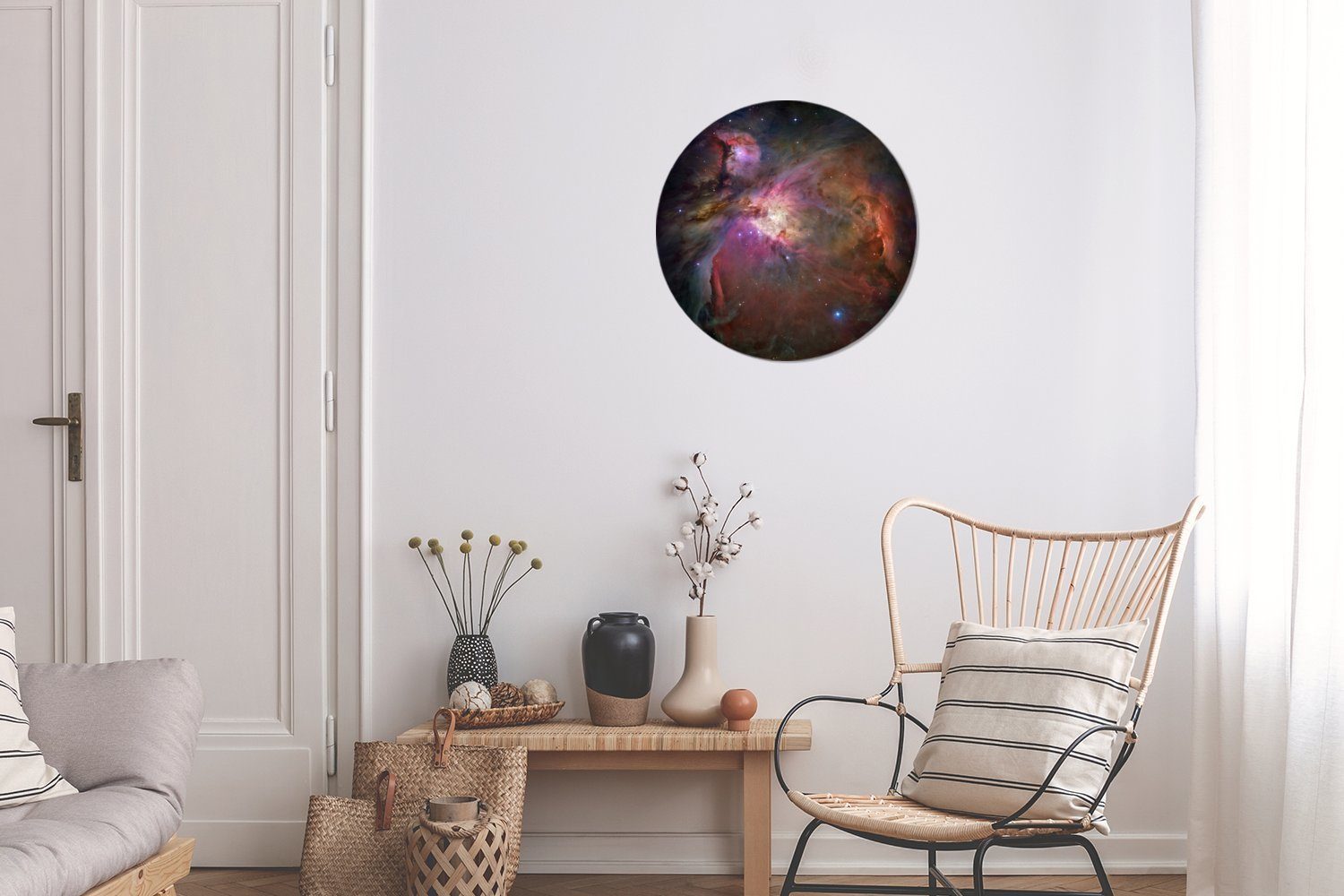 Kreis 30x30 St), MuchoWow Rundes Wanddekoration Orionnebel, Gemälde cm Wandbild, (1 Wohnzimmer, Forex,