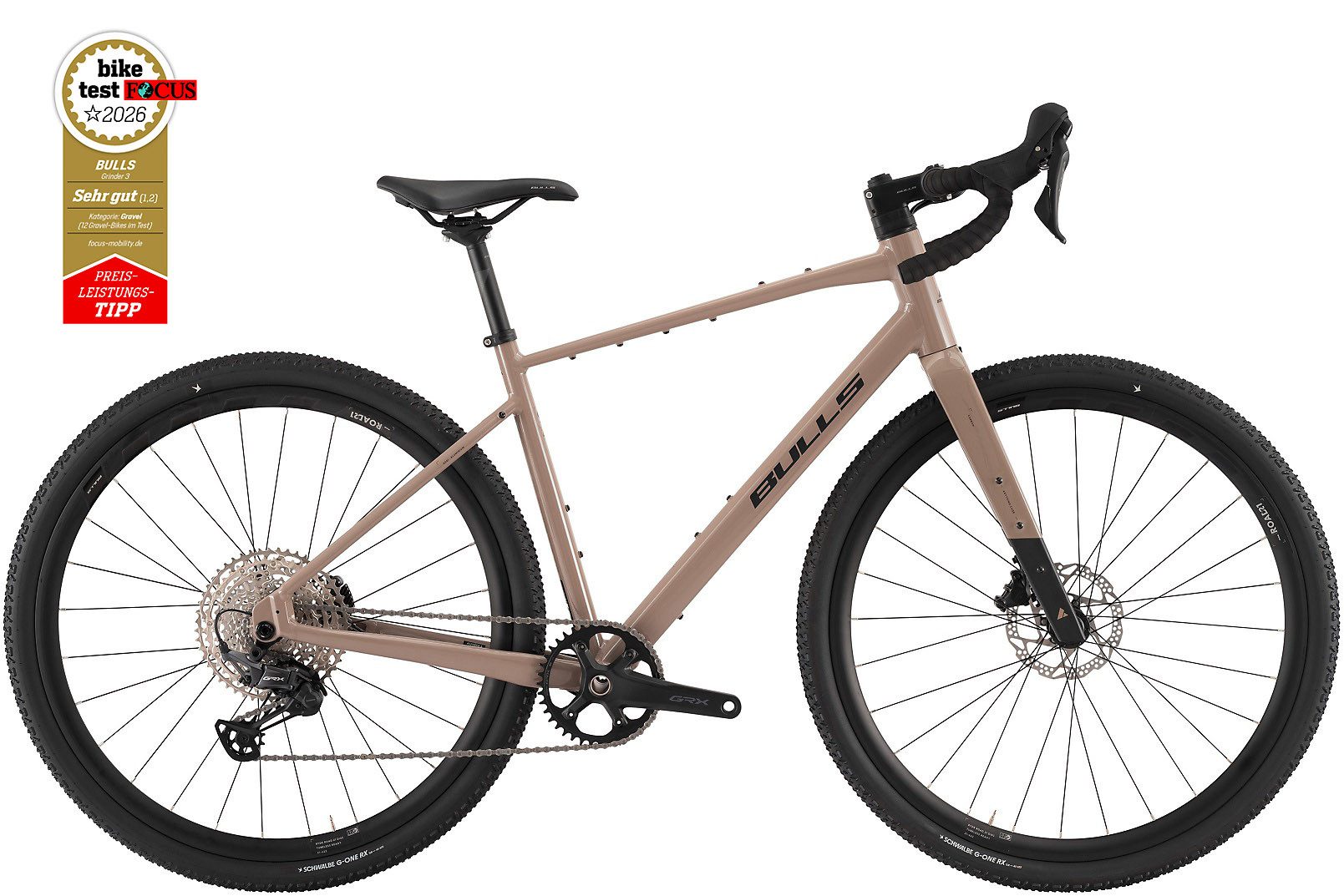 Bulls Gravelbike Bulls Grinder 3 beige 2026, 12 Gang SHIMANO GRX RD-RX822, Kettenschaltung