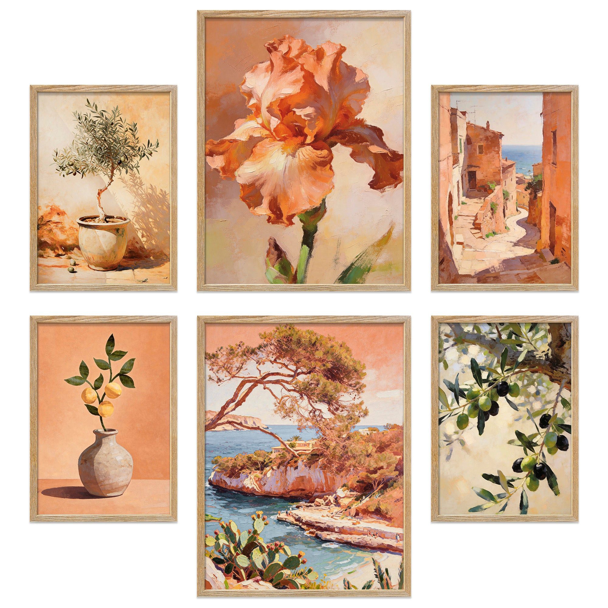 ARTFAVES Bilder-Collage Poster Set Abstract Spain I mehrteilige Bilderwand I Wandbilder Spanie, (Wandbilder modern, 6 St)