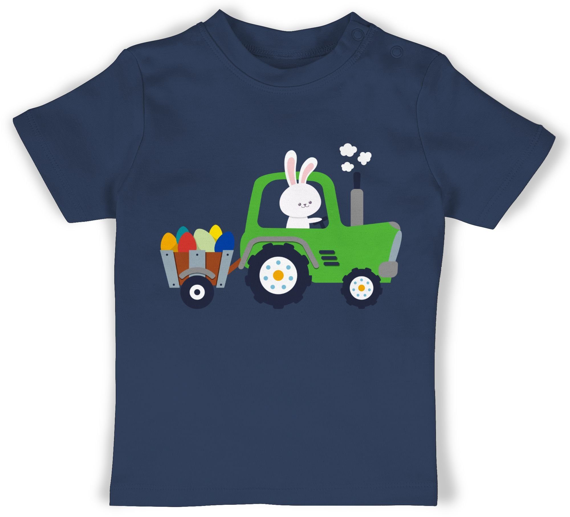 Shirtracer T-Shirt Traktor Hase Ostereier Ostergeschenke 2 Navy Blau