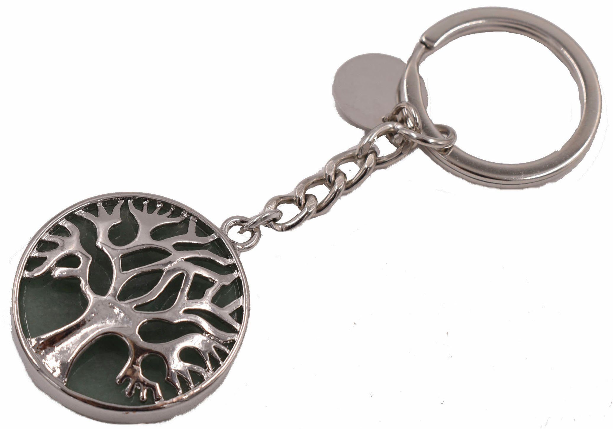 FIRETTI Schlüsselanhänger Schmuck Geschenk, Lebensbaum mit Rosenquarz, Türkis, Aventurin, Howlith oder Onyx mehr