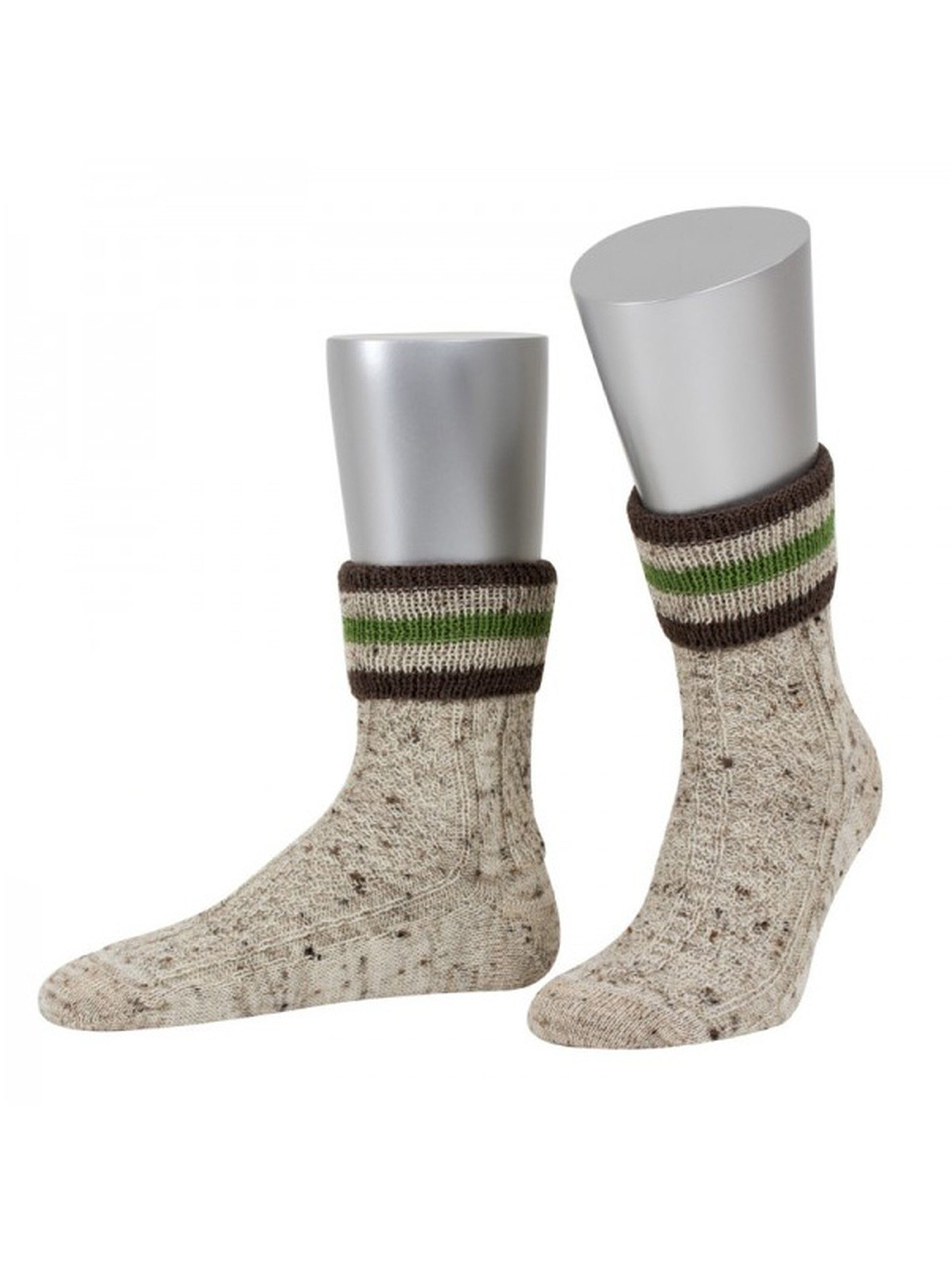 Almbock Trachtensocken Kniestrumpf Bert (1-Paar) handverarbeitet (beige meliert)