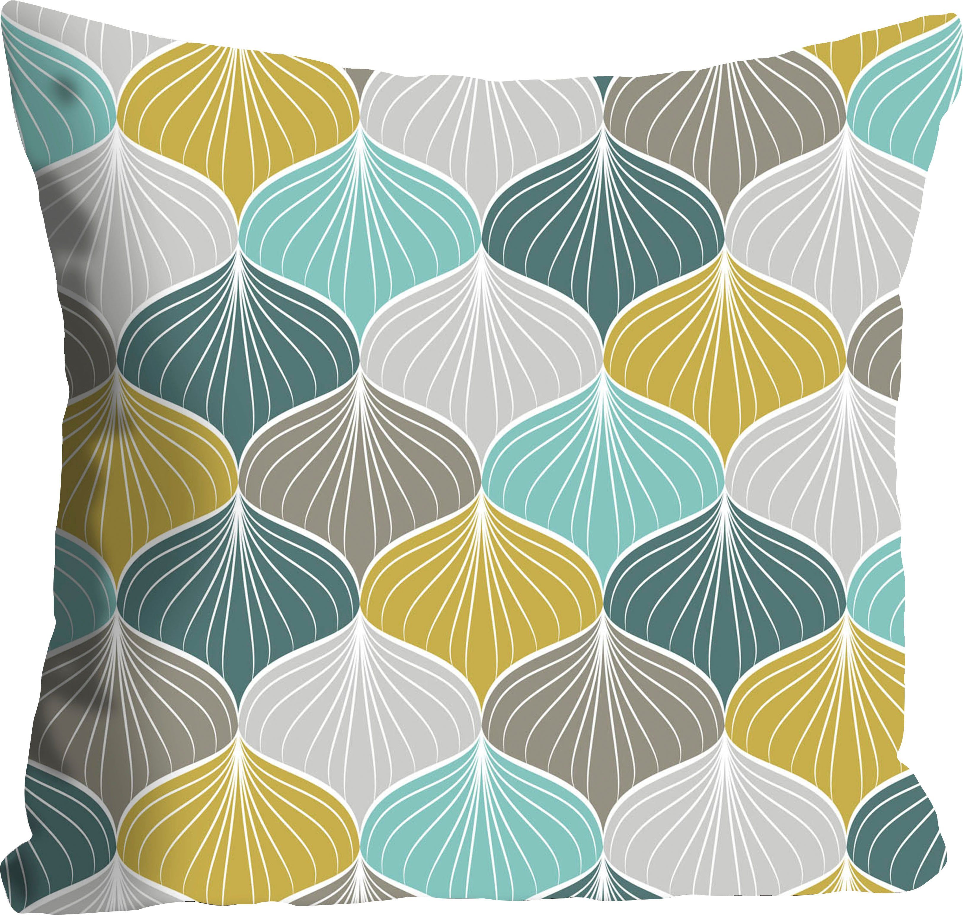 queence Dekokissen Klaus, Kissenhülle,Ginkoblätter,Natur,Grün,Blattmuster,Botanisch,Elegant. € 27,80