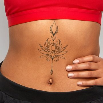 FOREVER NEVER Schmuck-Tattoo Sonnenmond Lotus