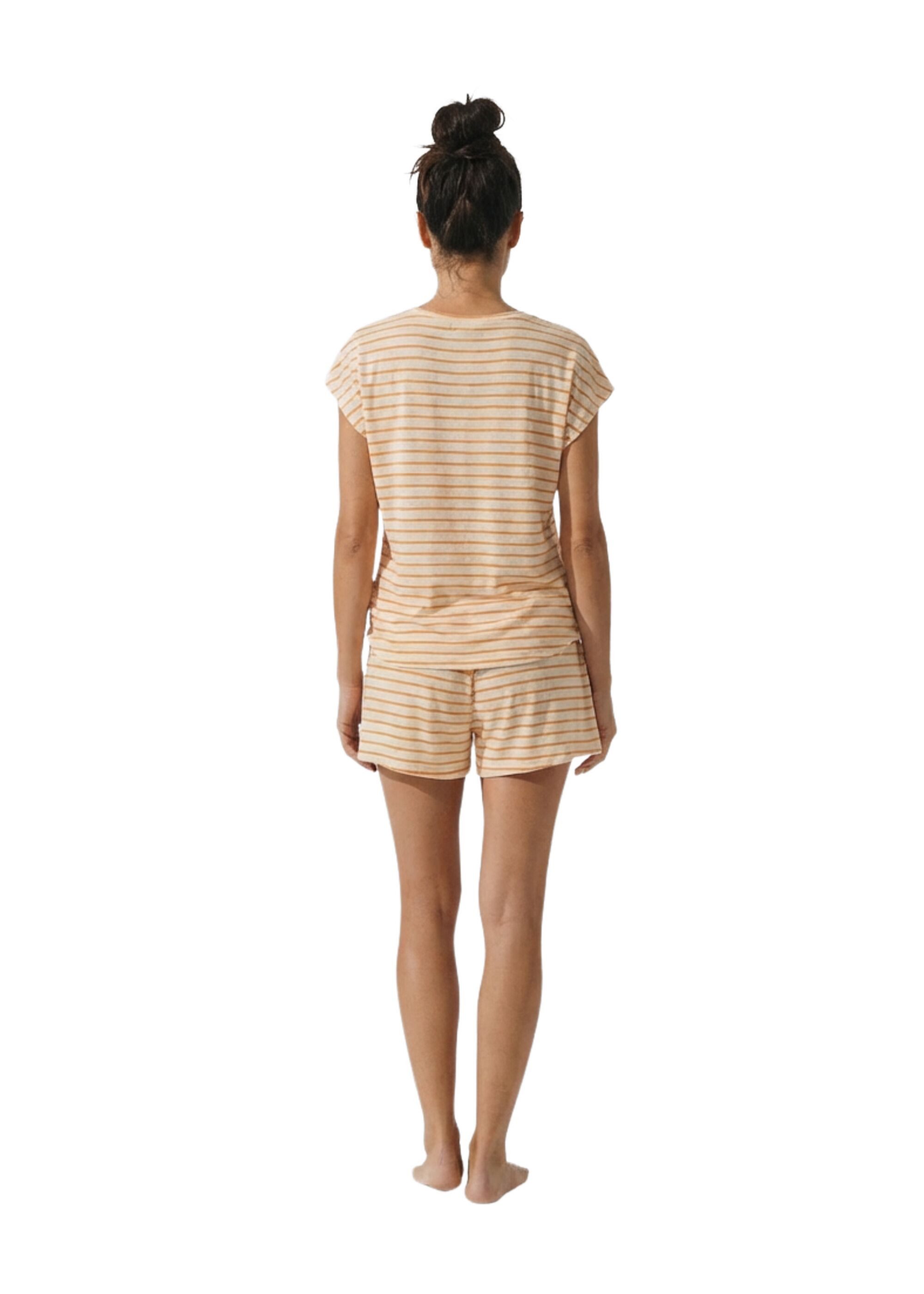 MYJAMA Pyjamashorts Ann mit Satinband