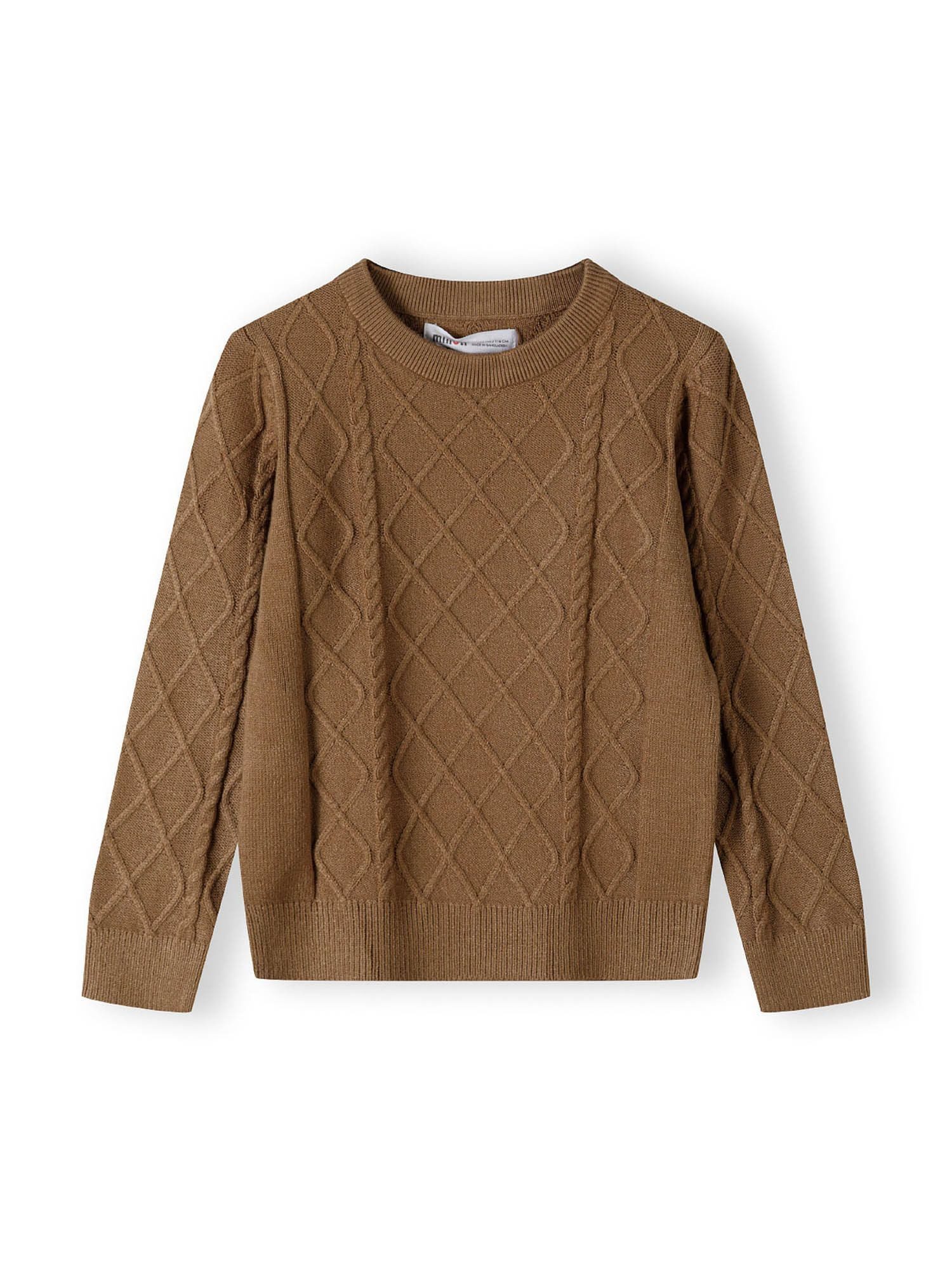 MINOTI Strickpullover Feinstrickpullover mit Strukturmuster und Rundhalsausschnitt (2y-14y)