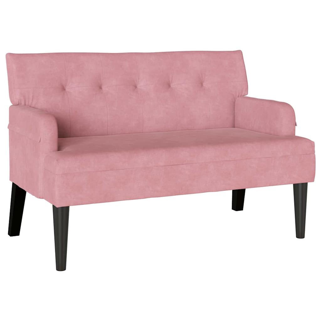 vidaXL Sitzbank Chesterfield Bank Rosa 112 x 65,5 x 75 cm Samt (1-St)