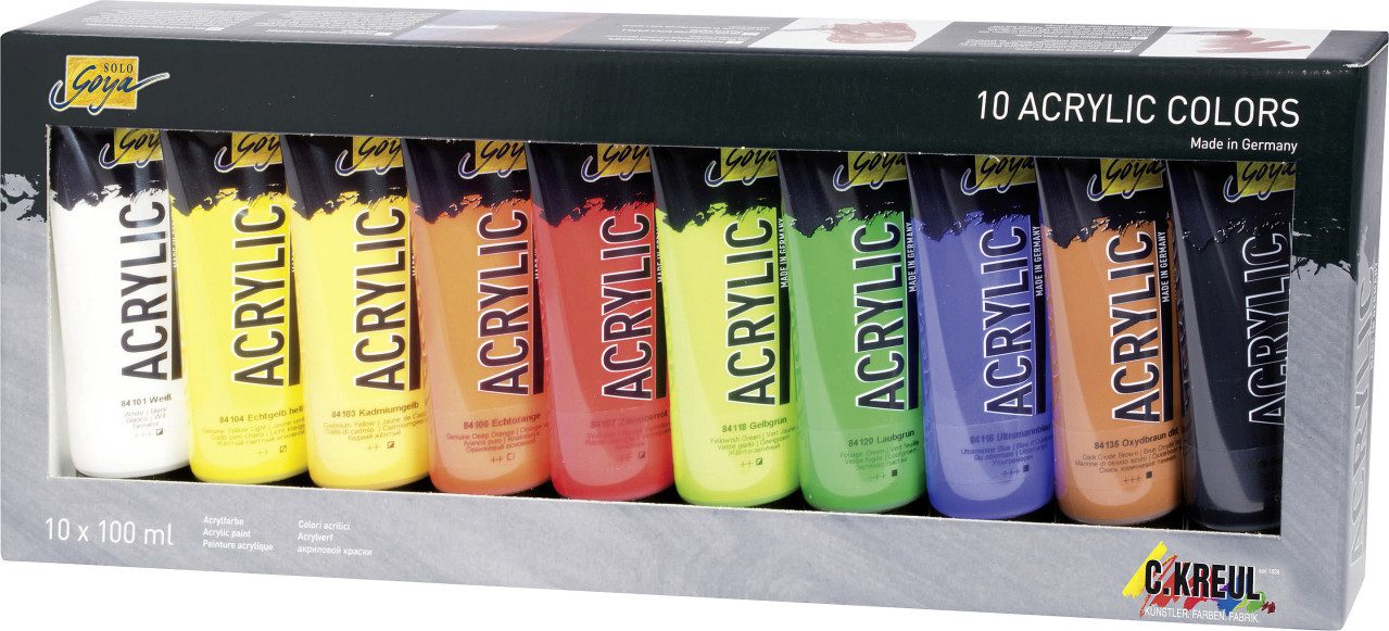 Kreul Acrylfarbe Kreul Solo Goya Acrylic Tuben 10er Set x 100 ml