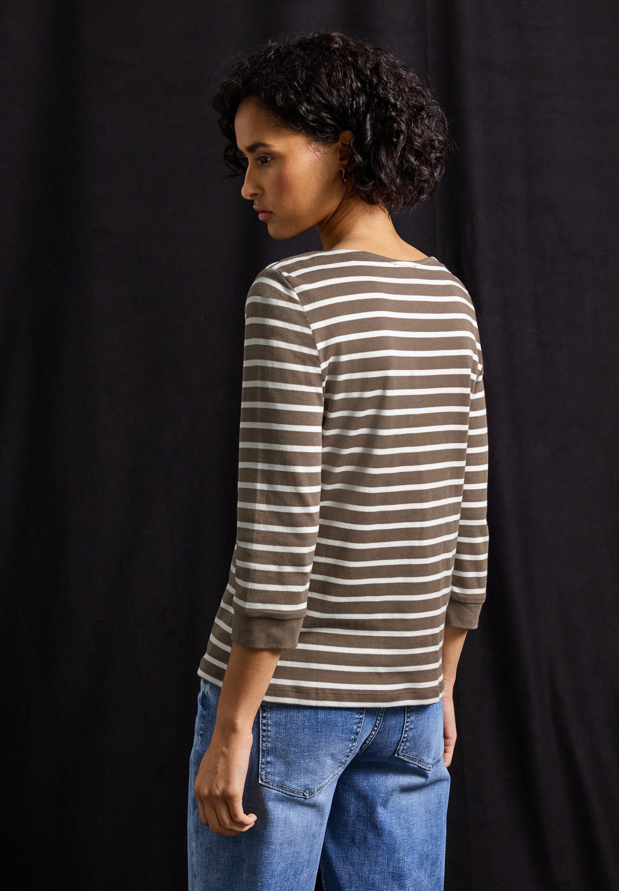 STREET ONE 3/4-Arm-Shirt LTD QR Basic Sommershirt im Ringel-Streifen-Look günstig online kaufen