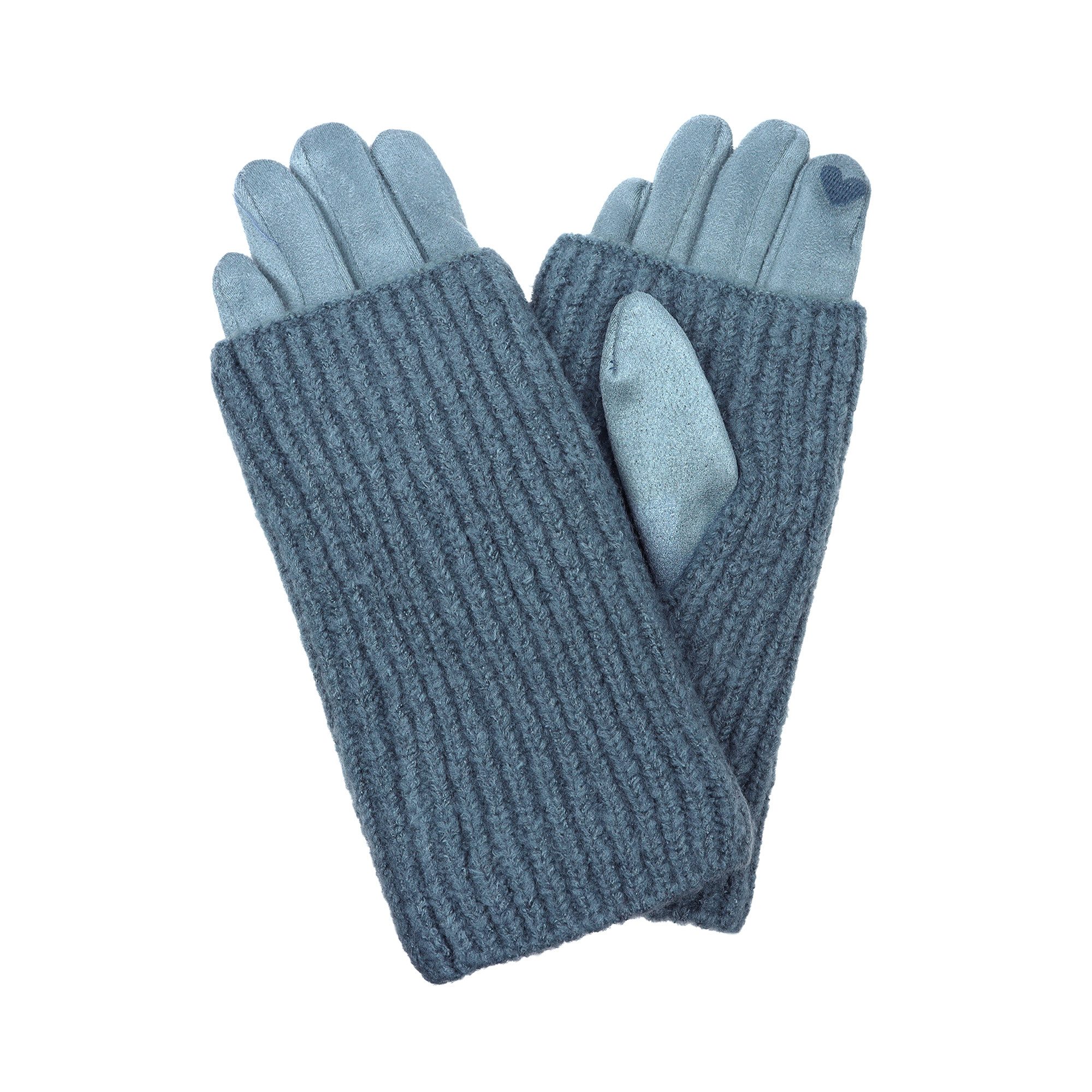 Fleecehandschuhe Handschuh mit Stulpe uni