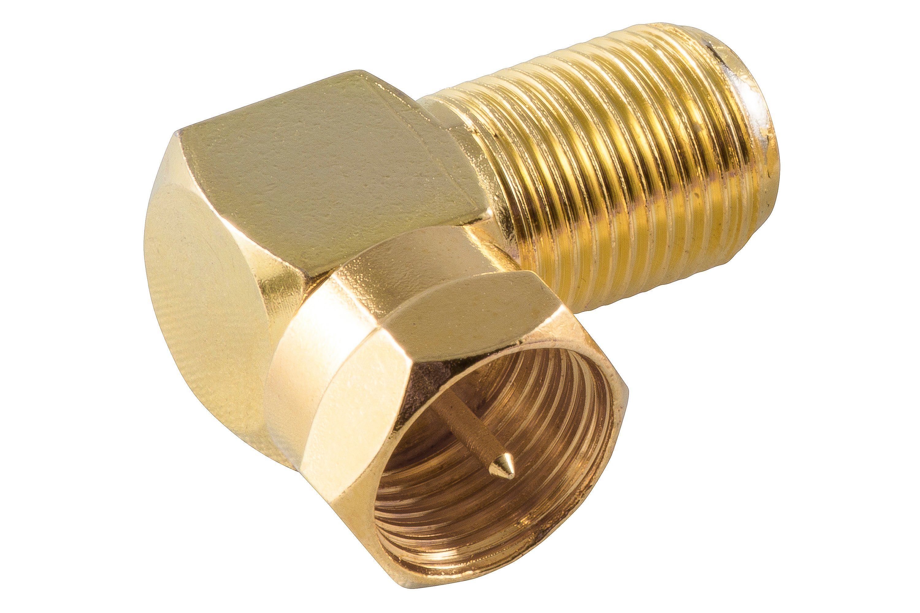 Poppstar SAT-Winkel-Adapter (Antennen Winkeladapter 90 Grad gewinkelt) SAT-Kabel, F-Verbinder, F-Verbinder, 2x Coax F-Kupplung auf F-Stecker (Winkelstecker für Koaxialkabel)