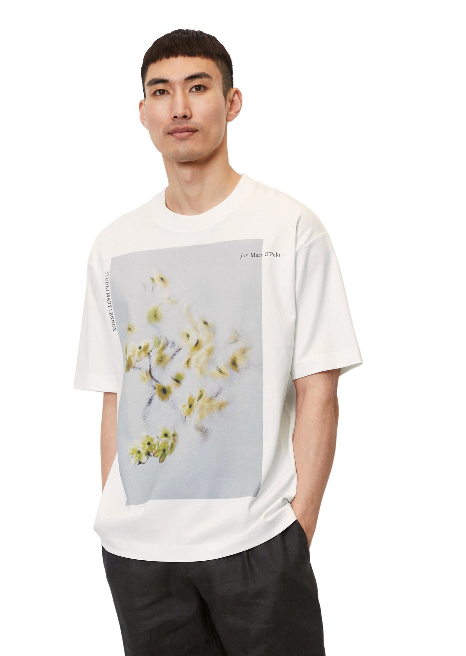Marc O'Polo T-Shirt mit floralem Frontprint white