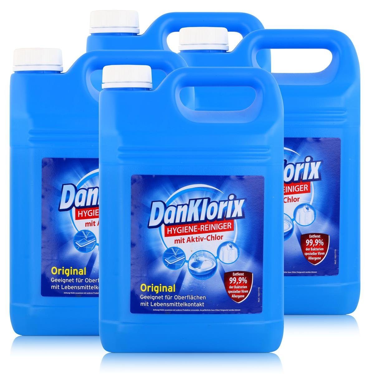 DanKlorix Hygiene-Reiniger Original mit Aktiv-Chlor 5L (4er Pack) Allzweckreiniger