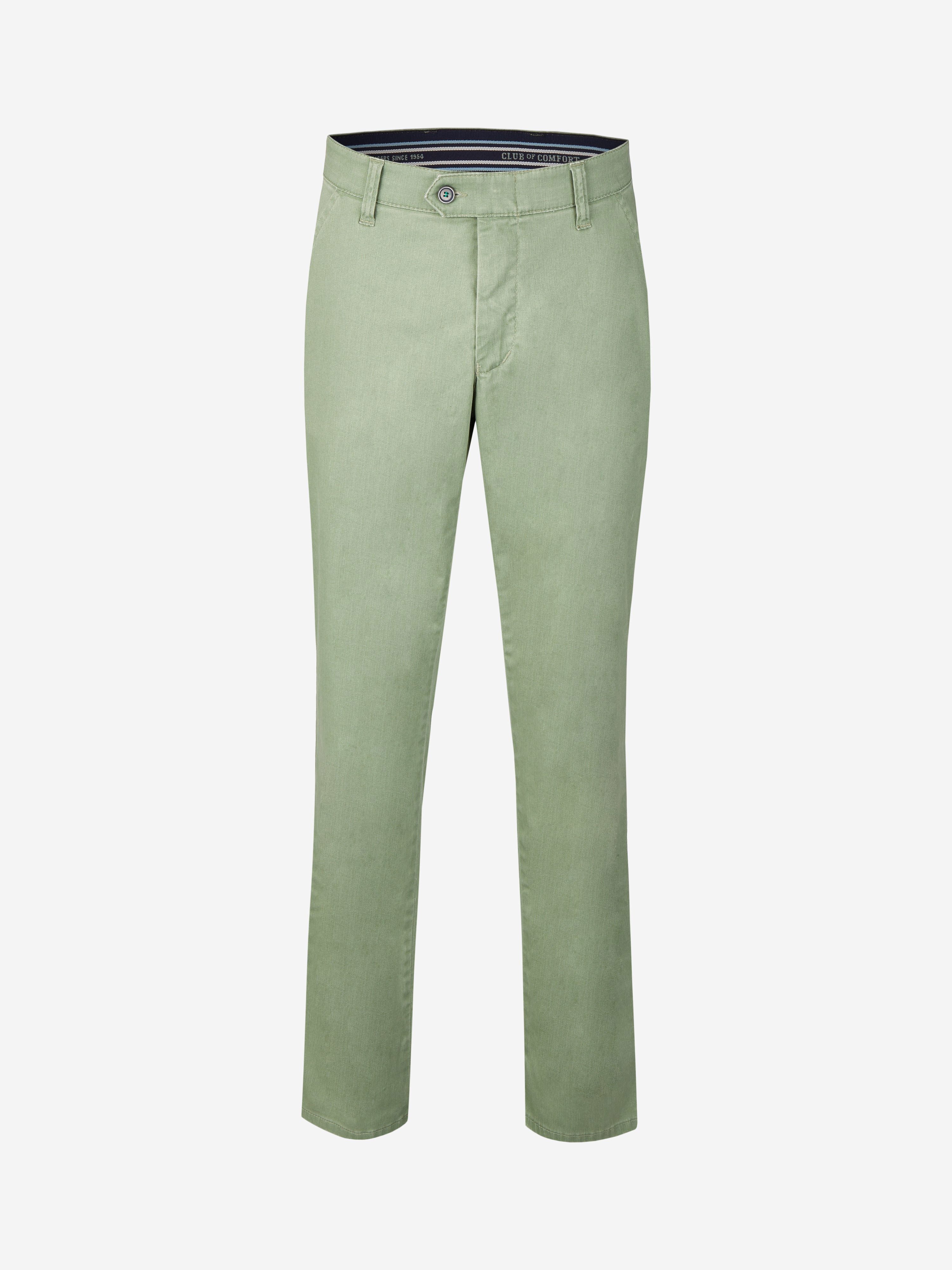 Club of Comfort Chinohose Chino/Flat Front Hose DENVER 7901 - hellgrün - Herrenhose - 58 ["Chino als einfach gestylte Hosenform, die die Balance zwischen