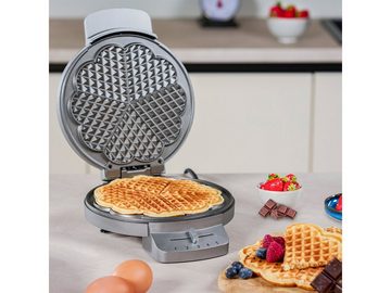 PRINCESS Waffeleisen, 1200 W, 5 herzförmige Waffeln Ø20cm Waffelbäcker Waffelmaker mit Waffel-Gabel